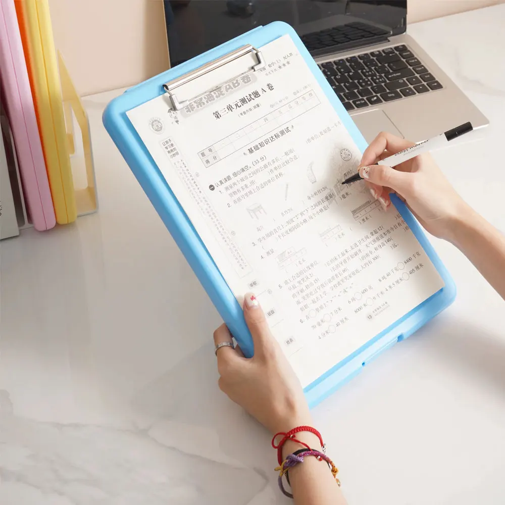 A4 file storage box folder writing pad test paper file data storage and sorting artifact office document sorting folder