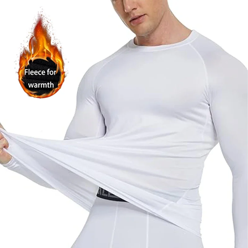 2025 New style thermal underwear top for men, casual, fitted round-neck long-sleeved top, pullover