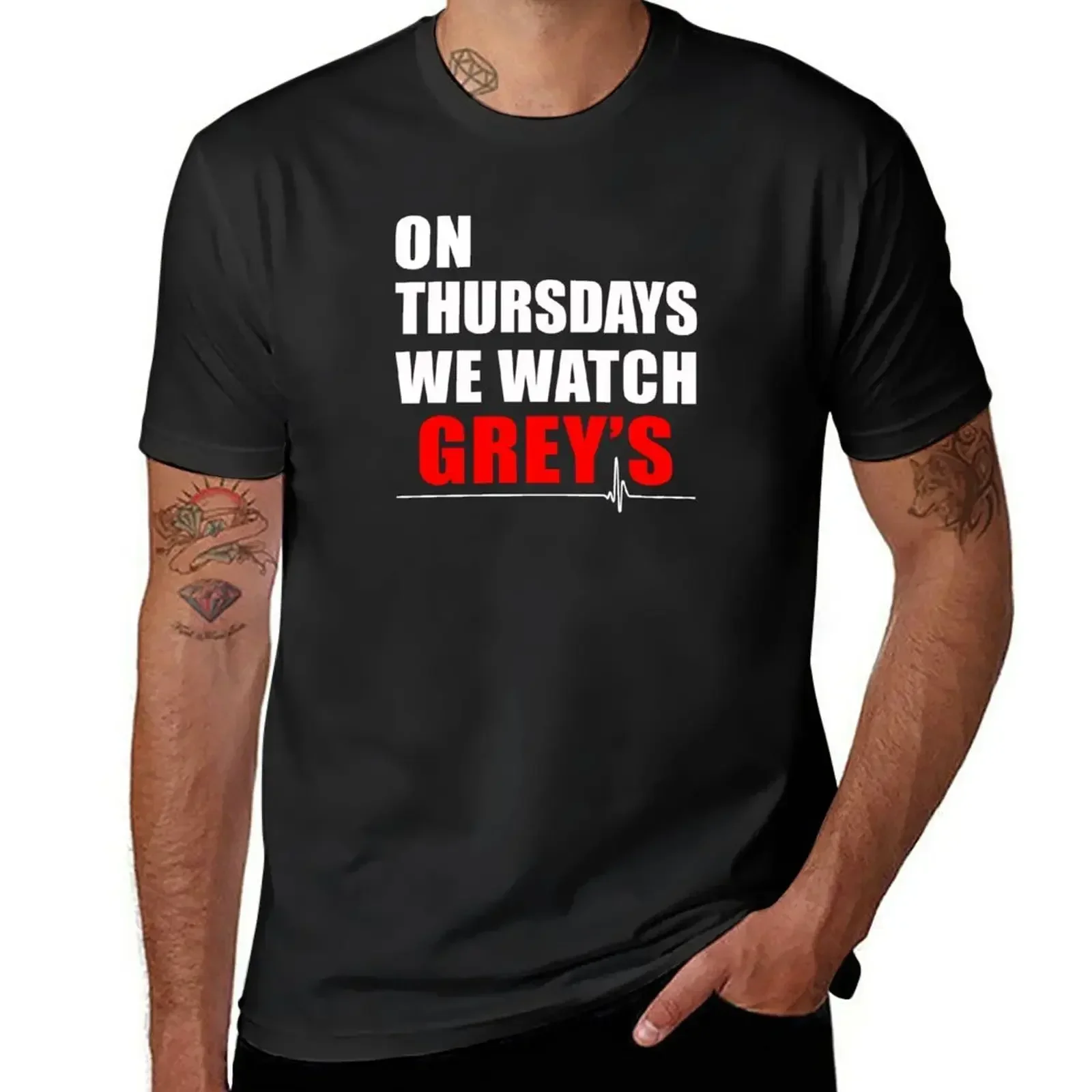 ON THURSDAYS WE WATCH GREY'S T-Shirt anime tshirt new edition sublime sports fans mens funny t shirts