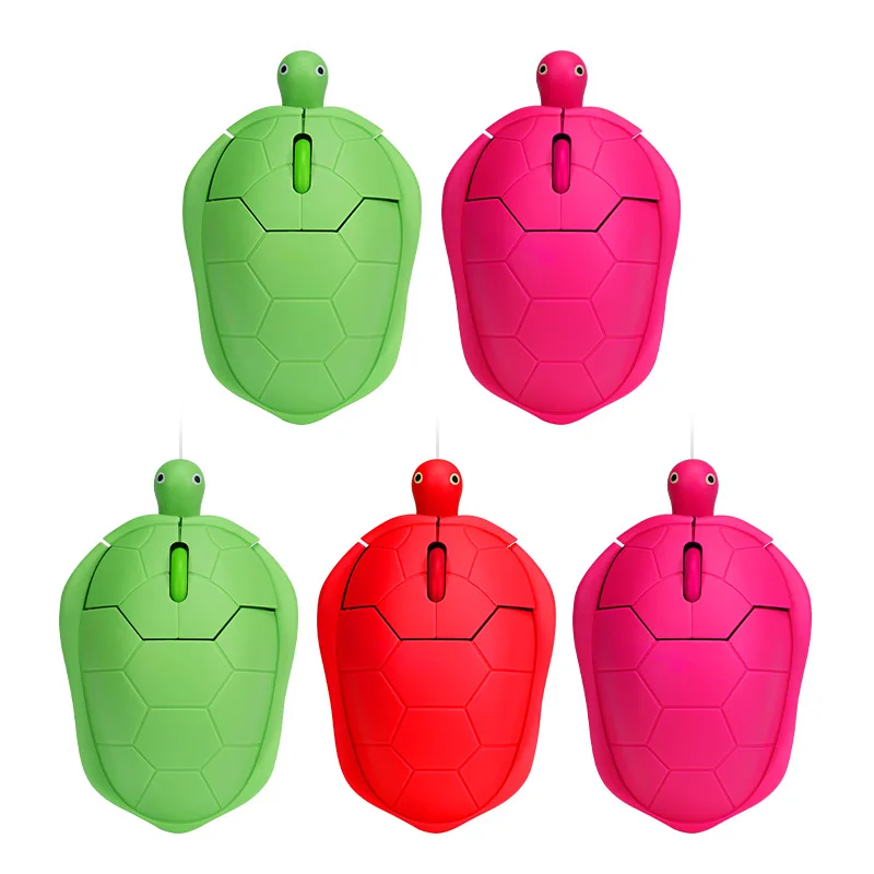 Mini Mouse Portable Turtle Cute Shape Wired Mouse Suit for Windows