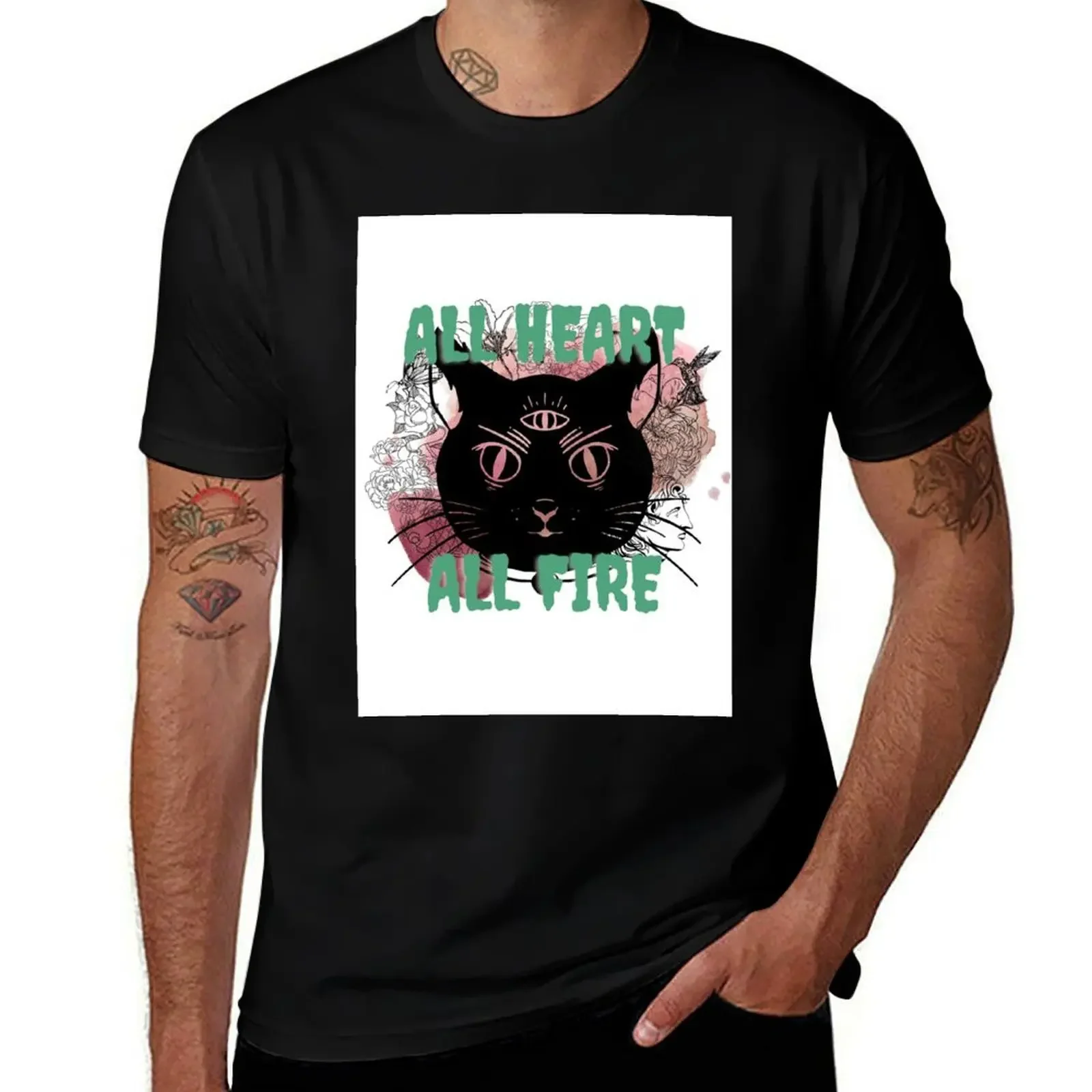 

ALL HEART ALL FIRE (GREEN) T-Shirt oversized graphic tee shirts graphic tees valentines clothes mens workout shirts