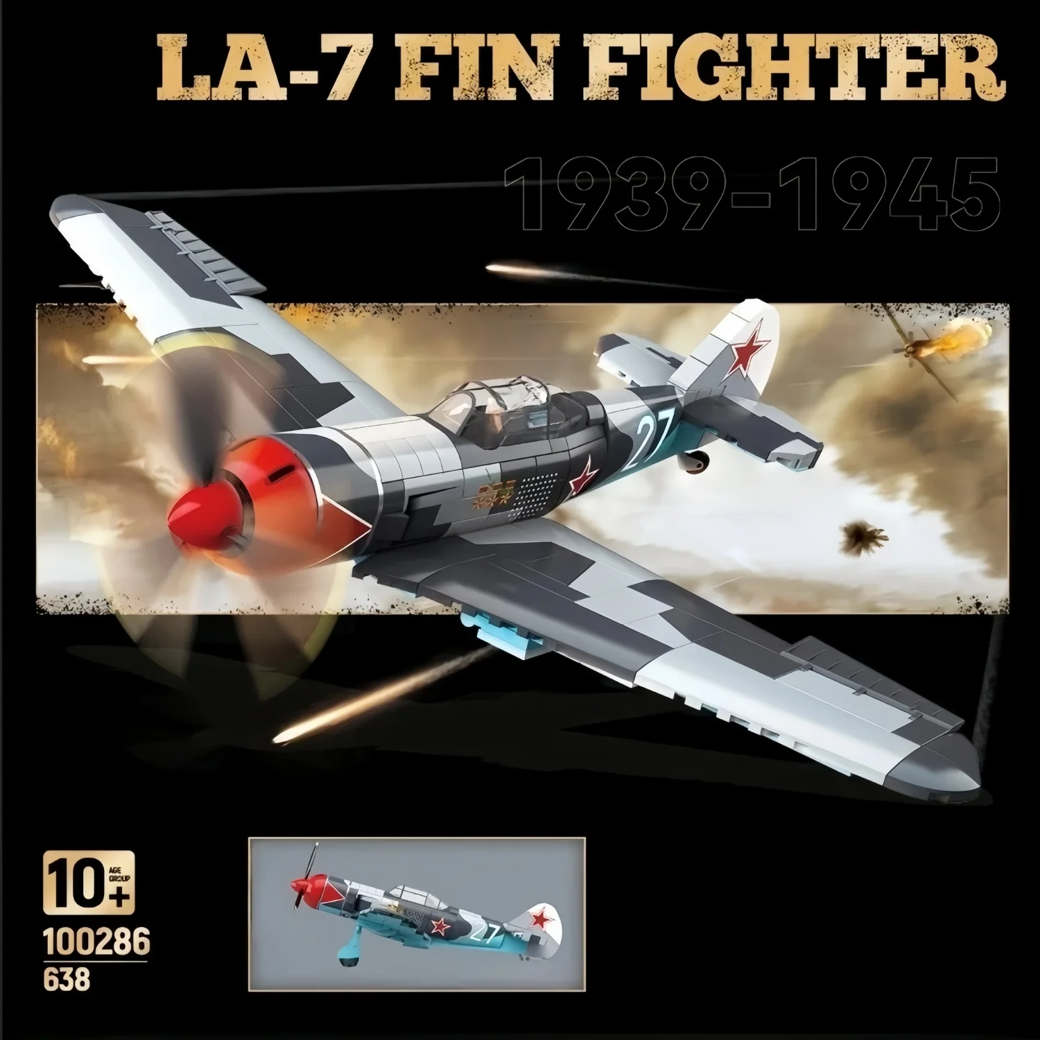 

620+PCS MOC WWII Soviet-German Propeller Fighter Aircraft Building Blocks Set BF109-4 & Yak-1B & La-7 Airplane Models Bricks