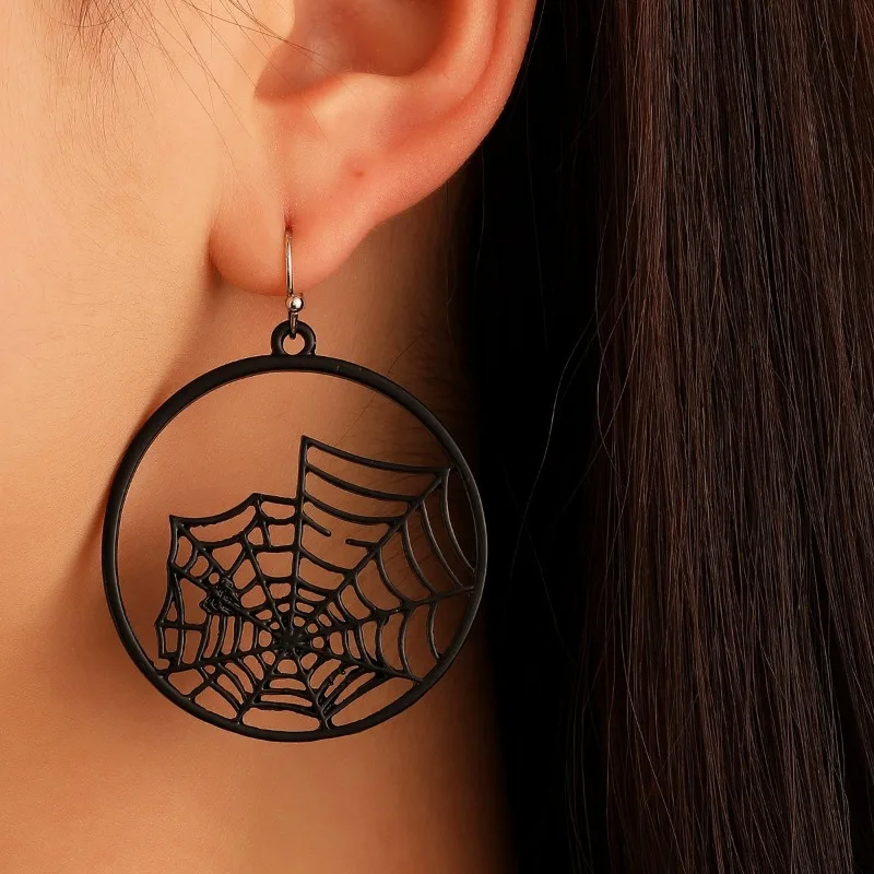 Spider Earrings Halloween Dress Up Ear Circle Funny Fashion Ear Nails Fashion Women Punk  eardrop Jewelry Festival Party Gift
