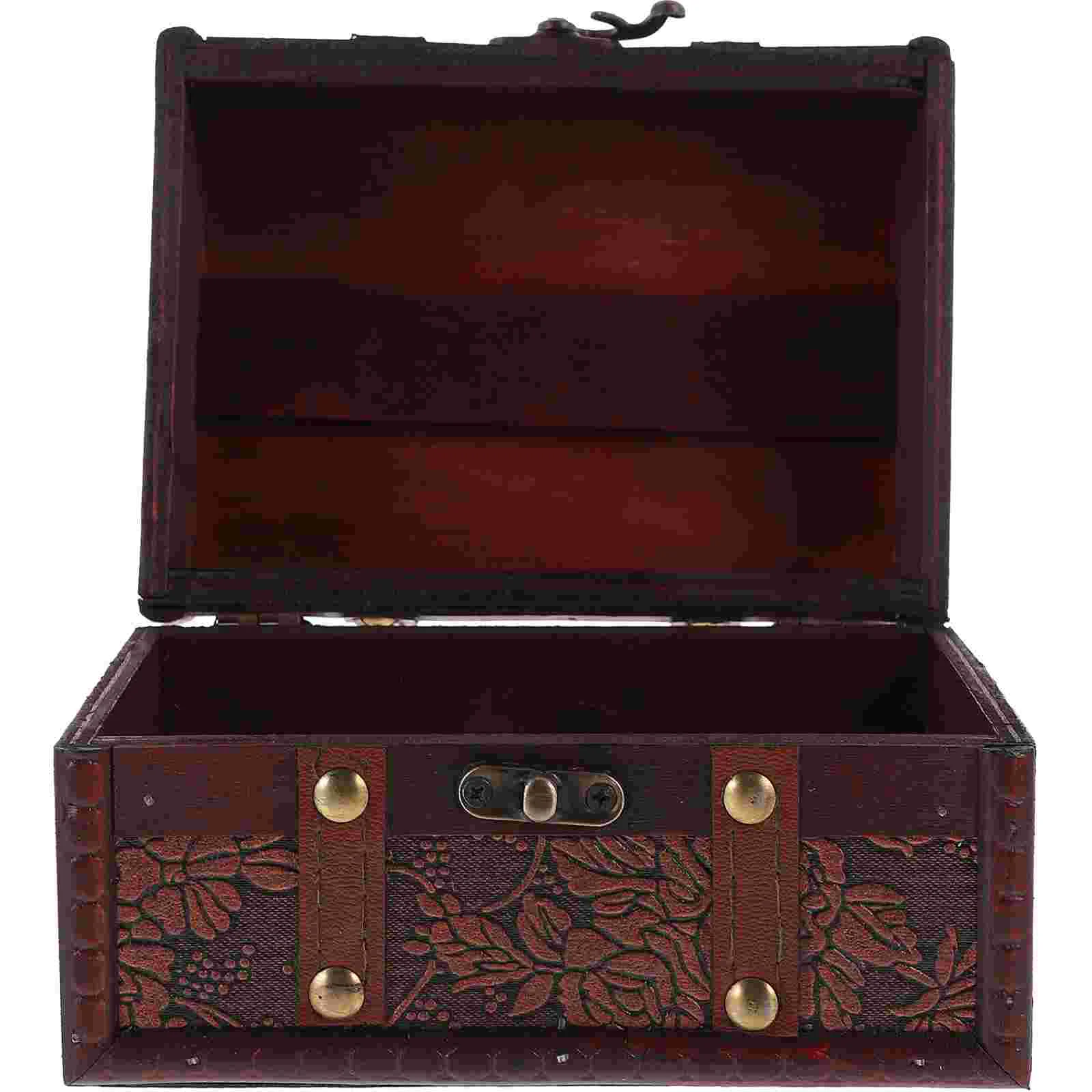 

Pirate Treasure Chest Dust-proof Jewelry Box Password Delicate Wooden Storage Case