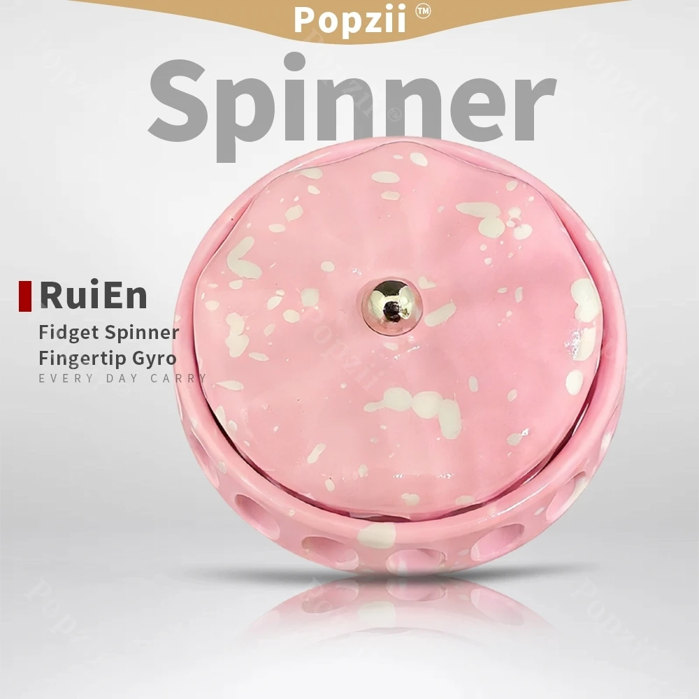 RuiEn EDC Spinning Top Multiple Ways To Play Adults Stress Relief Toy Table Ornament Stainless Steel Decompression Toy