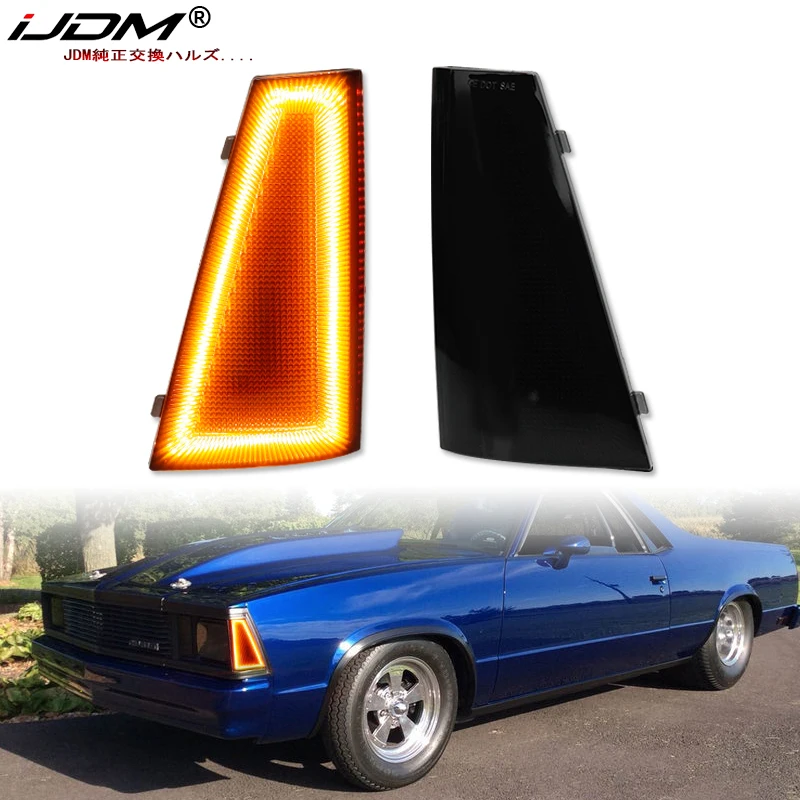 iJDM Car LED Front Side Marker Corner Lights For 1980-1981 Chevrolet Malibu El Camino  Amber Turn SignalLights/Driving Lights