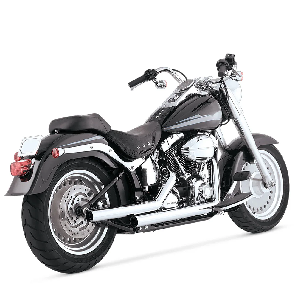 Full Coverage Stainless Steel Motorcycle Exhaust System with Heat Shields Compatible for Harley 2007-2011 FXST/FLST Exhaust Pipe
