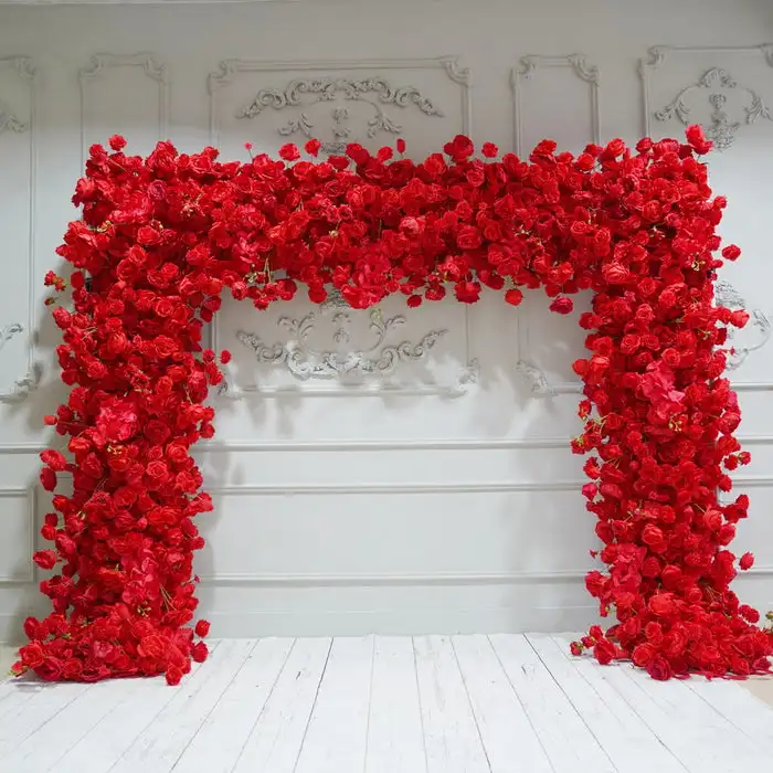 

Flower Arch Red Wedding Artifical Rose 5D Centerpieces Wedding Backdrop Flower Decor Party Event Birthday Floral Arrangement