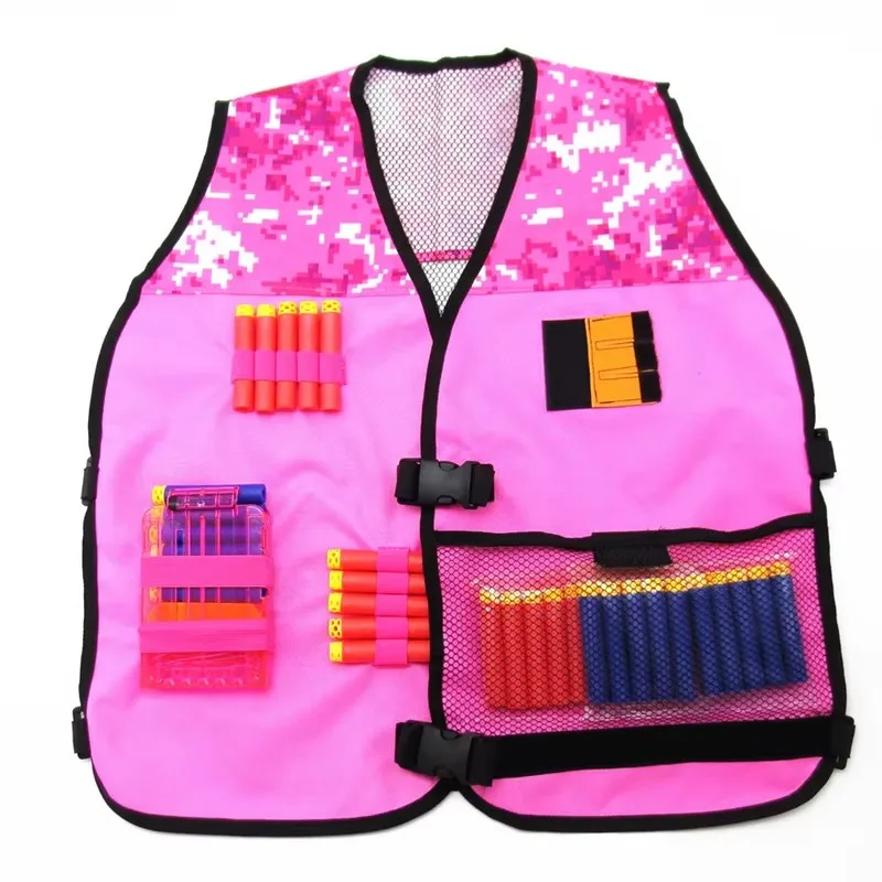 Zivconcing kit de colete tático infantil para armas nerf n-strike elite para meninos e meninas brinquedos de arma rosa-nerf da boutique de presente