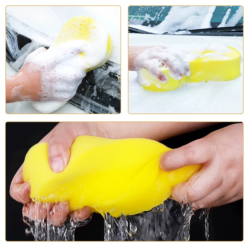 

6pcs Car Washing Sponge Large Soft Cleaning Sponge Durable Reusable Scratch-Free For Vehicle Home Bathroom Use Bright Color