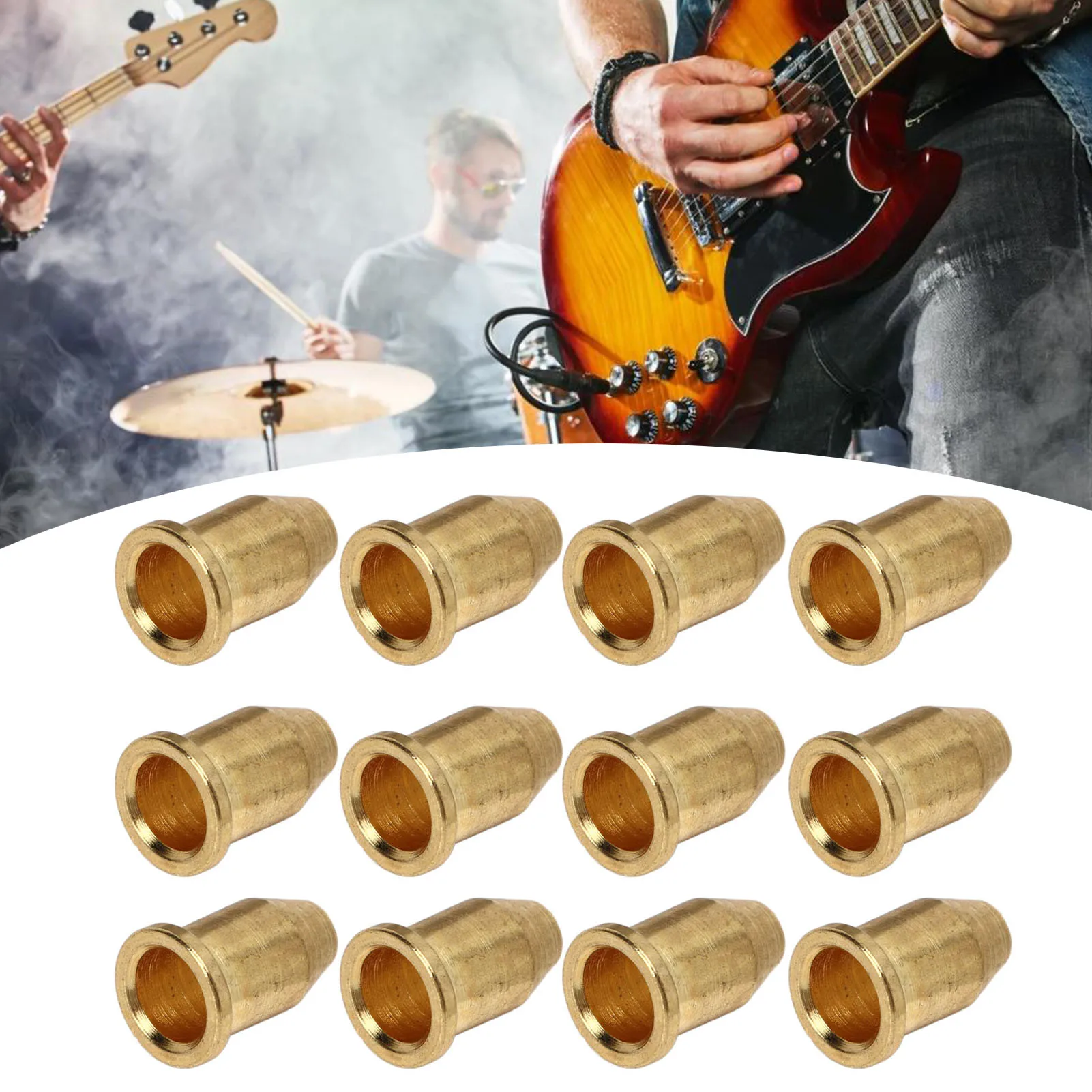 12PCS Guitar Ferrules String Cap Mounting Buckle Through Body Bushings Durable Easy Using Brand New Musical Instruments Parts
