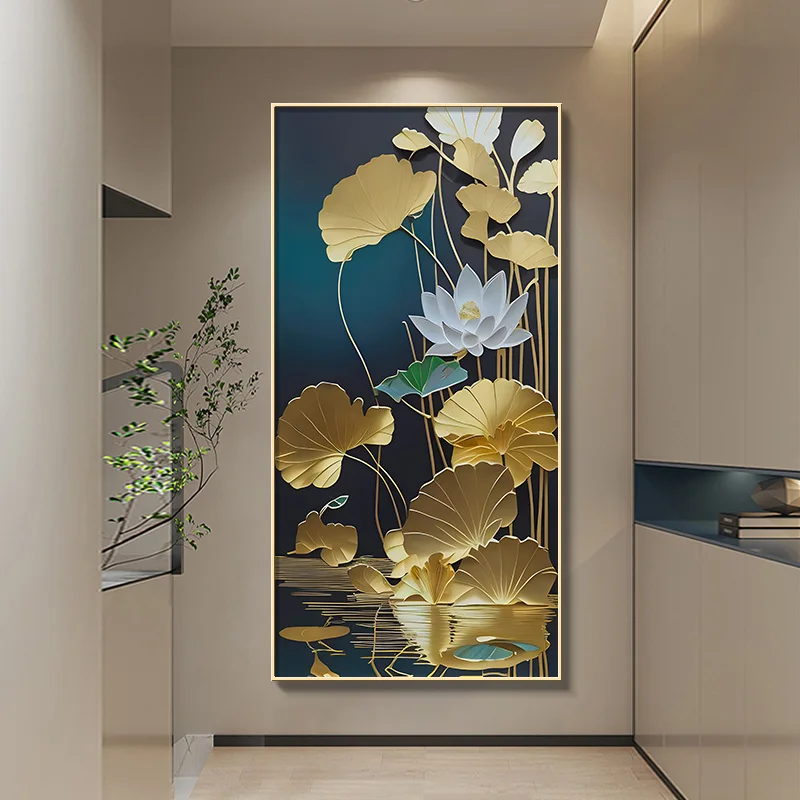 Moderne leichte Luxus-Wandleuchte für den Eingangsbereich, Veranda, Lotus-LED-Licht mit Bohrwand, vertikale Version des Wohnzimmers, Flurkor