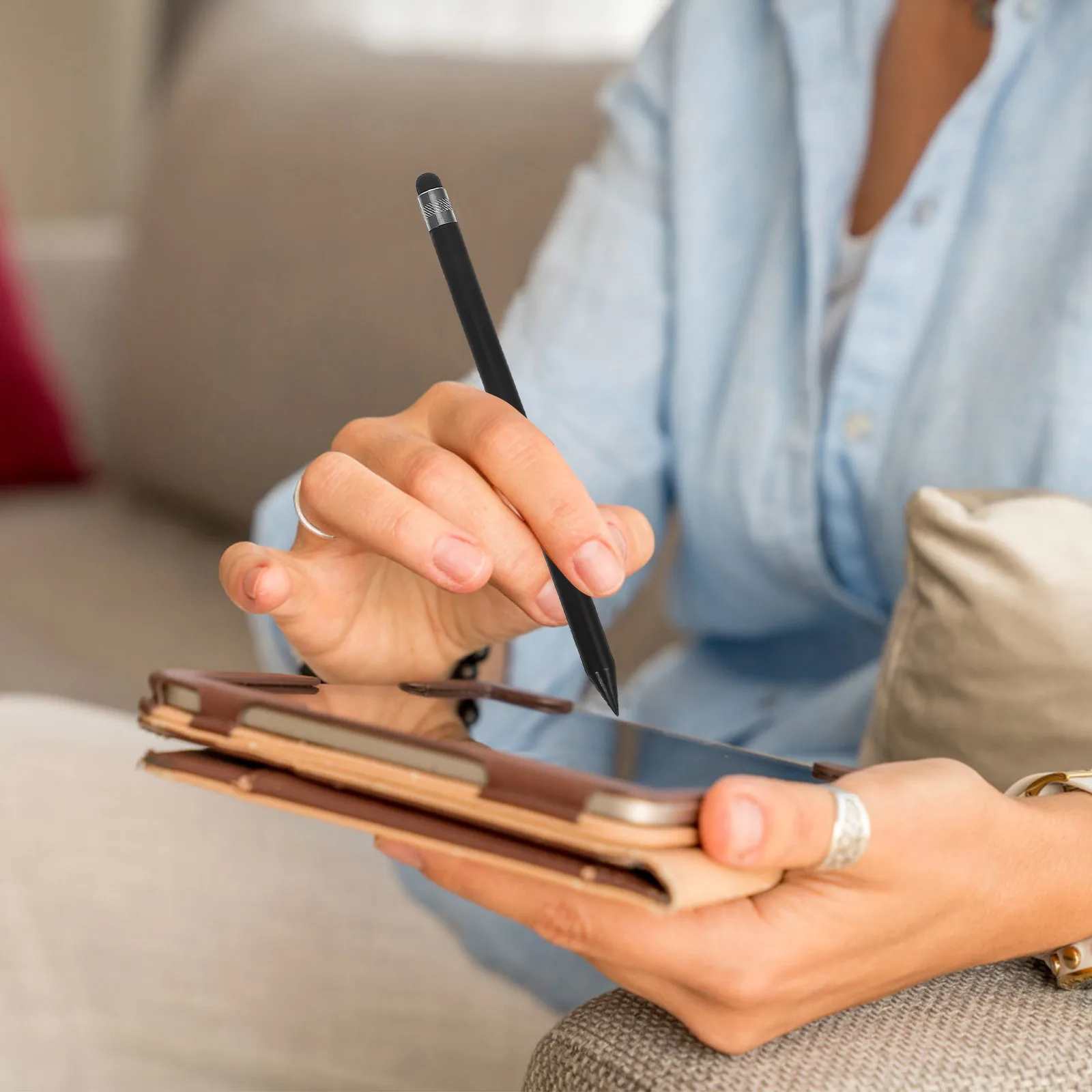 Screen Pen Slim Sensitive Tip Writing Tool Touch Screen Pen For Phone Tablet Capacitive Stylus Smooth Design Black