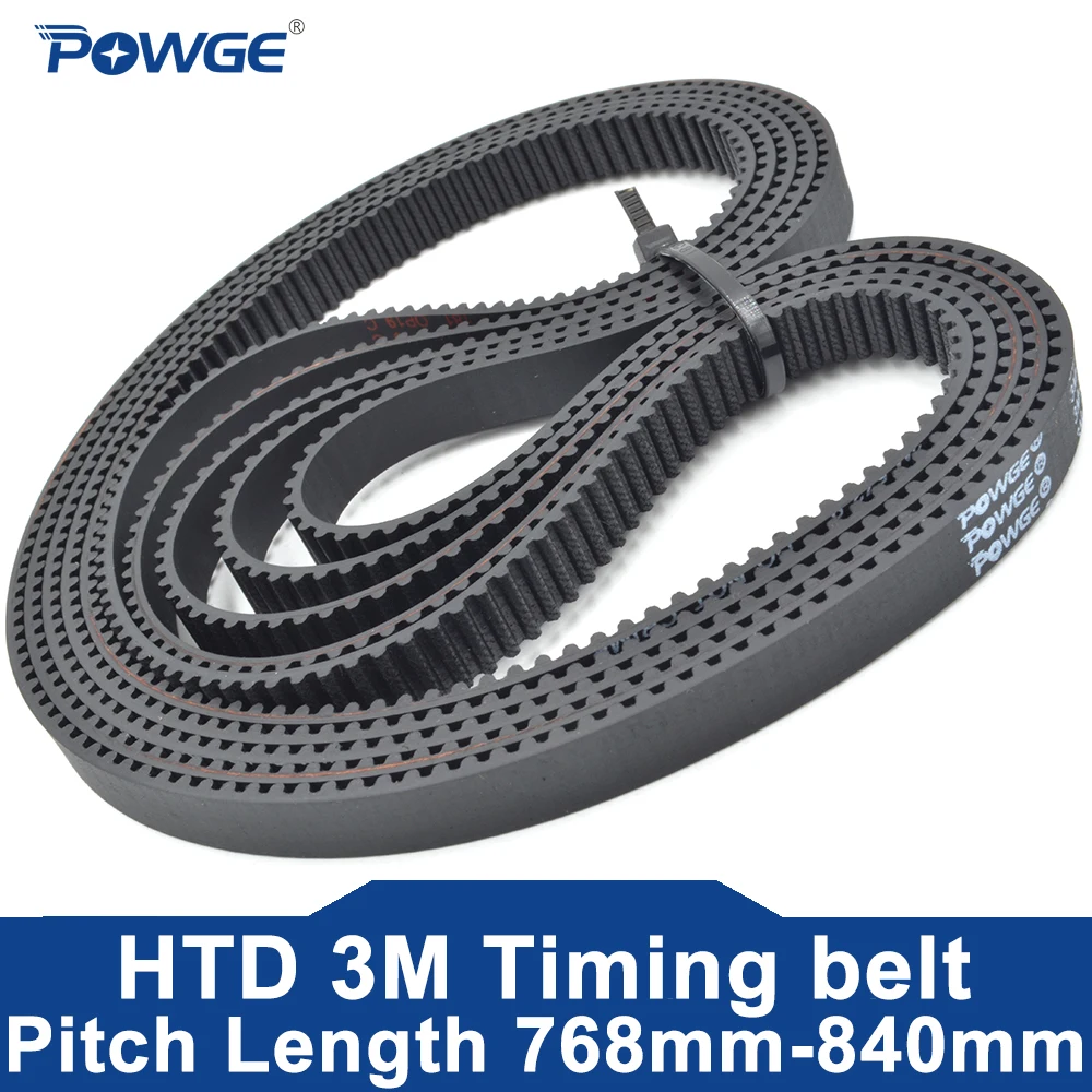 

POWGE HTD 3M Timing belt Lp=768 774 780 783 786 789 792 795 798 801 804 810 813 816 822 825 831 834 837 840 Width 6-30mm Rubber