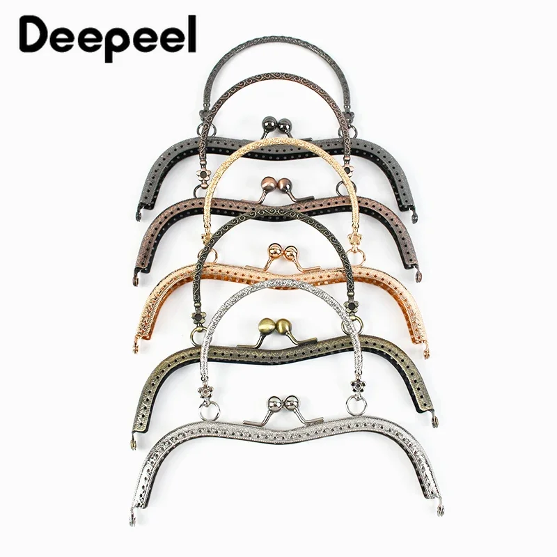 

1/2/5Pcs Deepeel 19cm Metal Bag Handles DIY Purse Frame Kiss Clasp Embossed Handle Make Bags Sewing Bracket Hardware Accessories