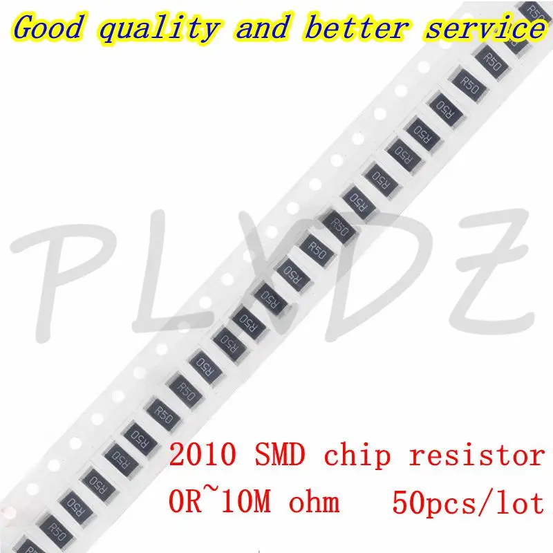 50 قطعة 2010 1% 3/4W SMD رقاقة المقاوم 0R - 10M 1 2 10 47 100 330 470 أوم 1R 100R 150R 330R 470R 1K 3.3K 4.7K 10K 47K 100K 10M أوم #1