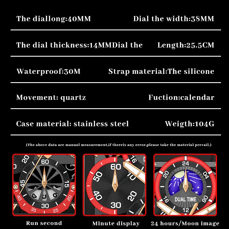 LIGE New Military Watch For Men Fashion Business Red Silicone Quartz Men Watch Top Brand Luxury Waterproof Sports Chronograph