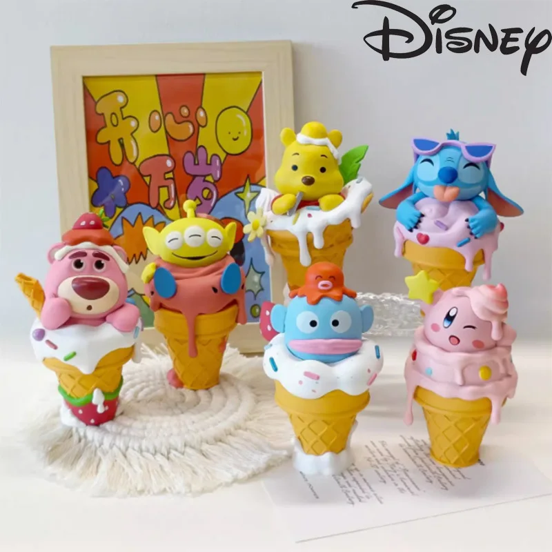 Disney Anime Figuren Stitch Alien Ice Cream Series Action Figure Pvc Cartoon Model Pop Collectible Decoratie Speelgoed Kindergeschenken