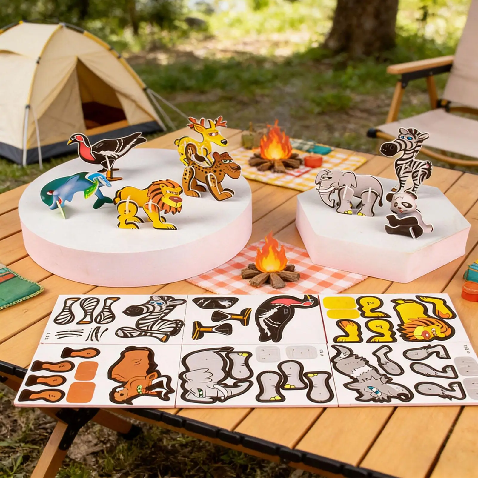 3d Jigsaw Puzzle For Kids Immersive Parent-Child Interaction Miniature Animal 3d Paper Puzzle For Boys Girls Children Teens