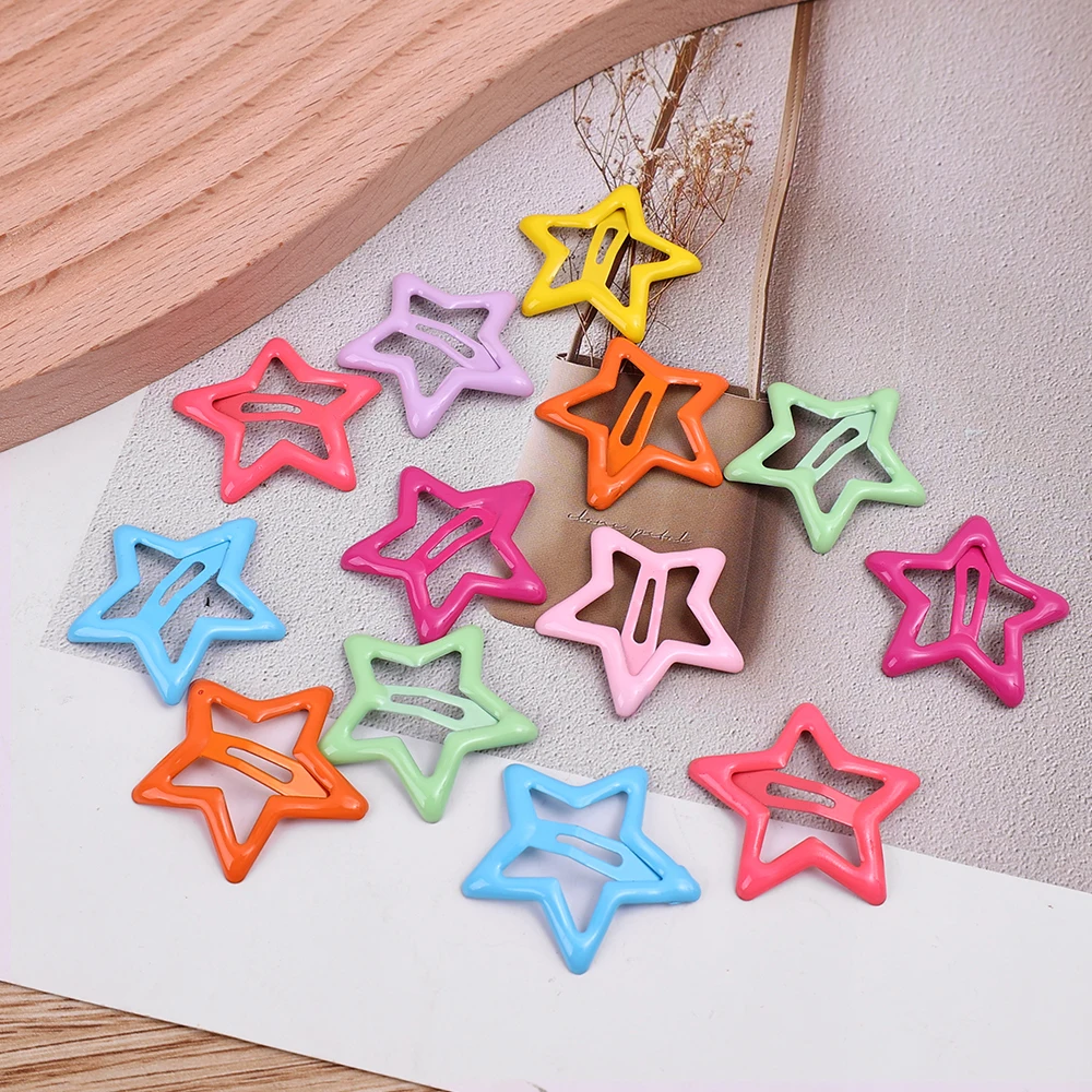 10-50Pcs Colors Star BB Hairclips Girls Y2K Cute Star Barrettes Women Simple Metal Snap Clip Headdress Hair Jewelry Accessories