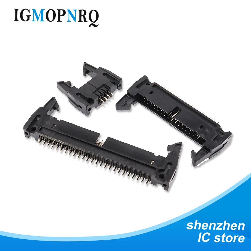 5 قطعة 2.54 مللي متر الملعب 10/14/16/20/26/30/34/40/50 دبوس DC2 IDC المقبس ذكر الزاوية اليمنى القاذف رأس كابلات الموصلات 10 20 30 40 دبوس #3