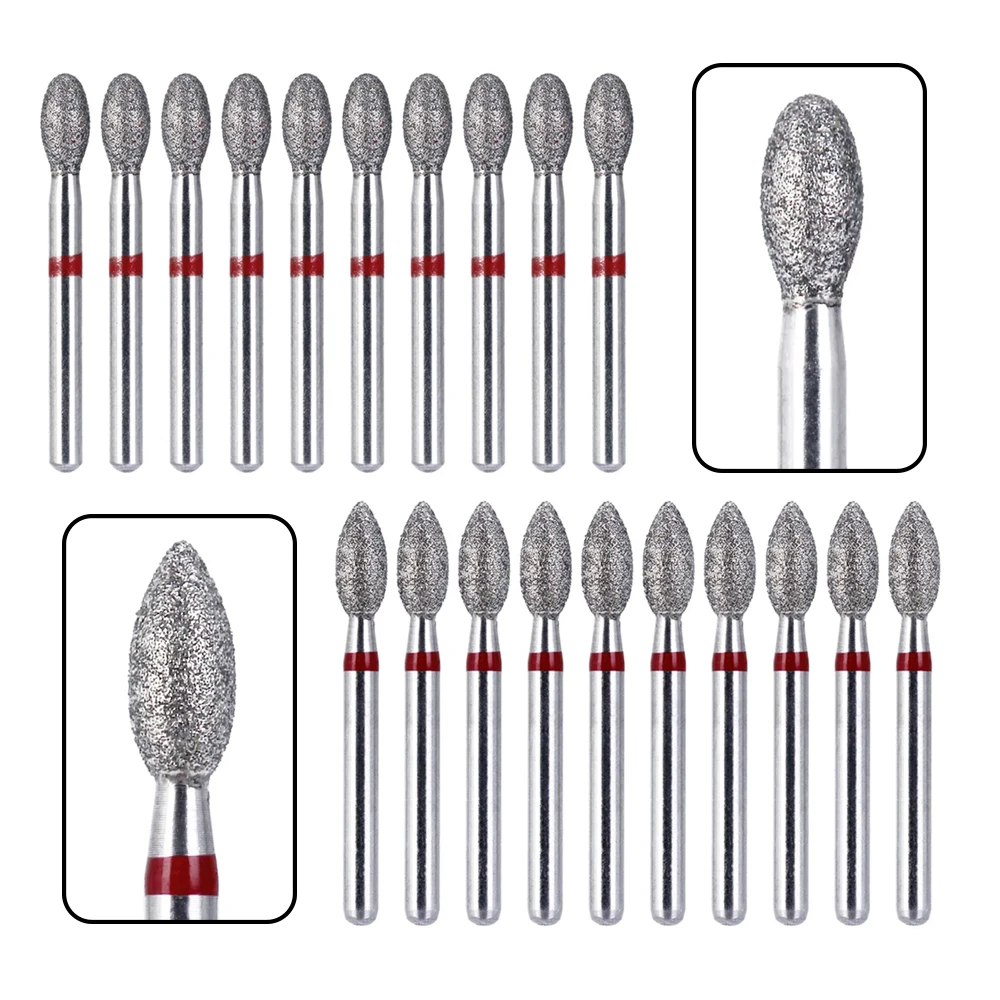 10pcs/Box Dental Diamond Burs Drill Football Shape Fine for High Speed Handpieces 368-023F 379-023F