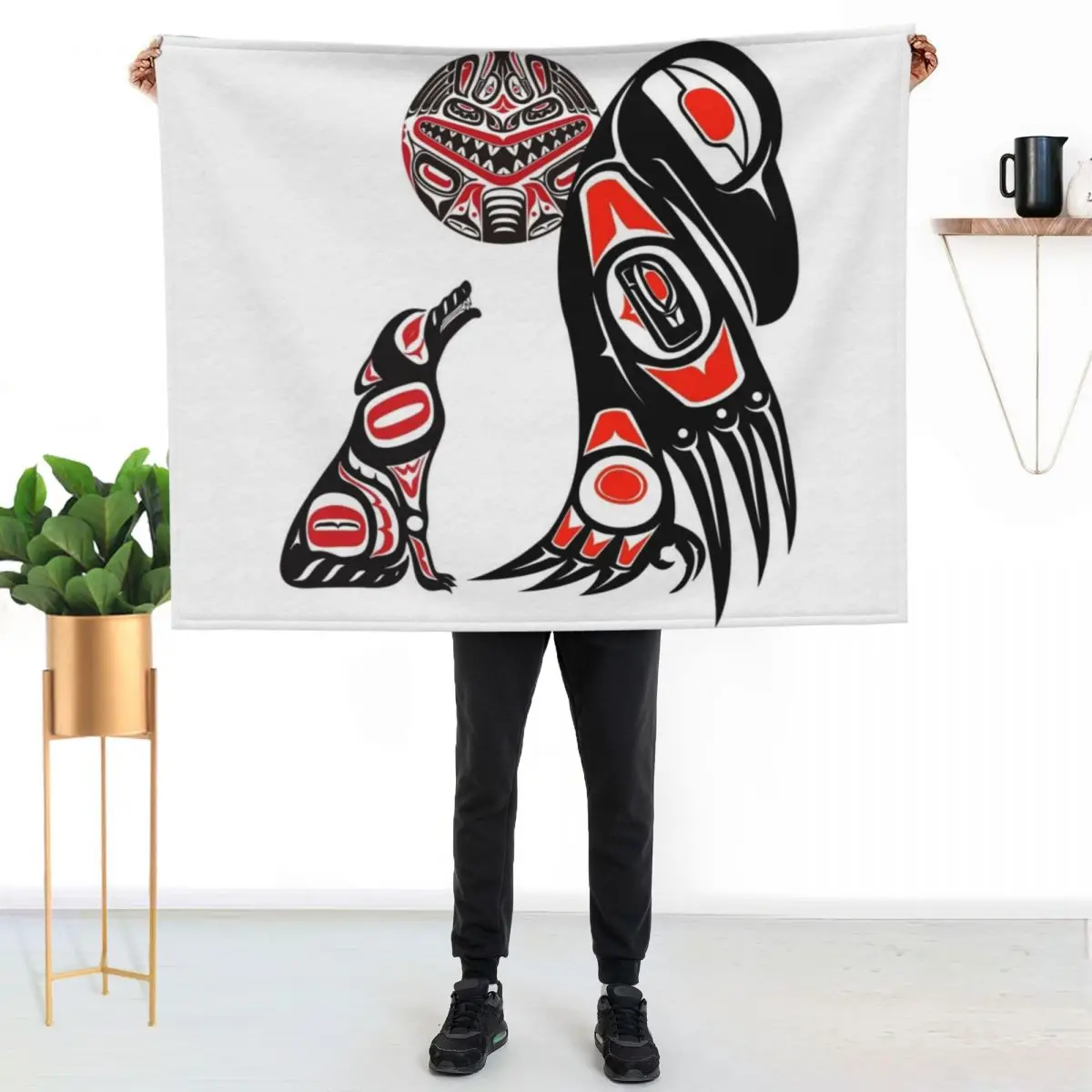 

Haida Tlingit Native Essential Throw Blanket Year Round Soft Comfortable Blanket for Home