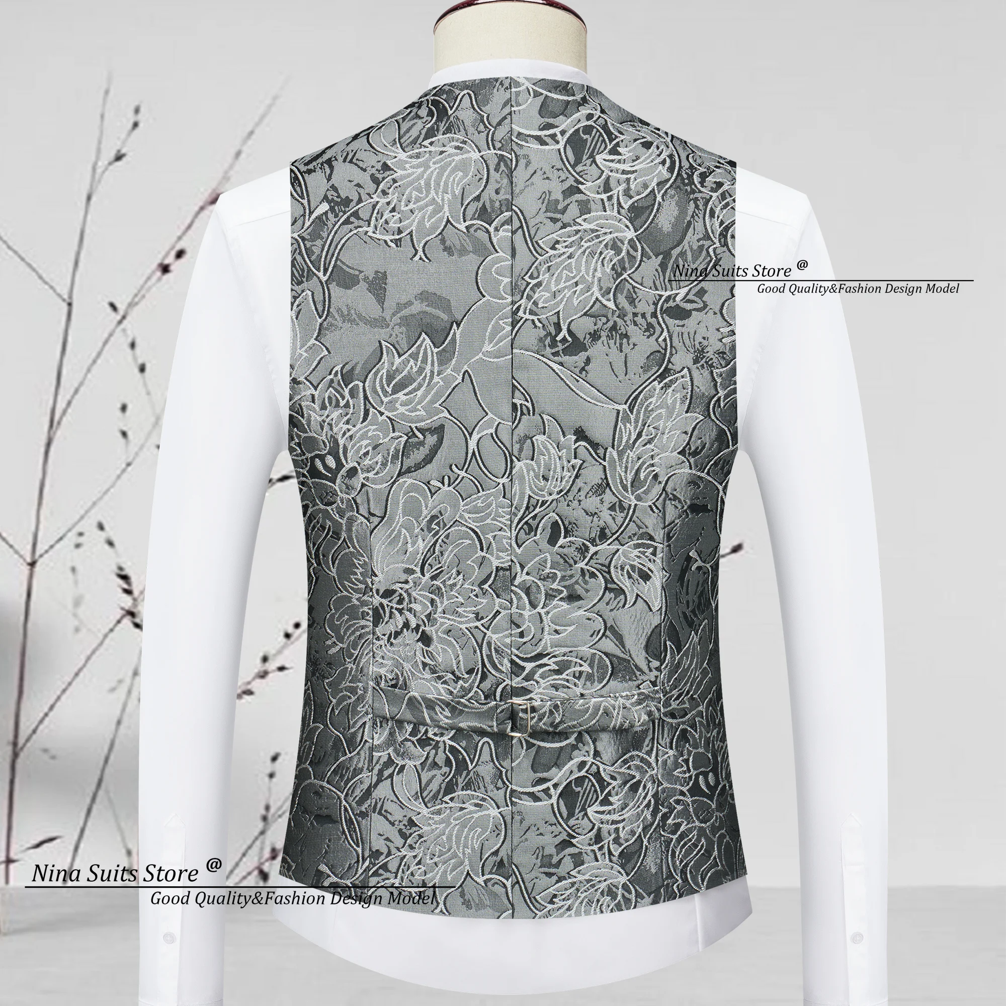 Nina Store Роскошный жаккардов – обзор и цена Formal Waistcoat Vest
