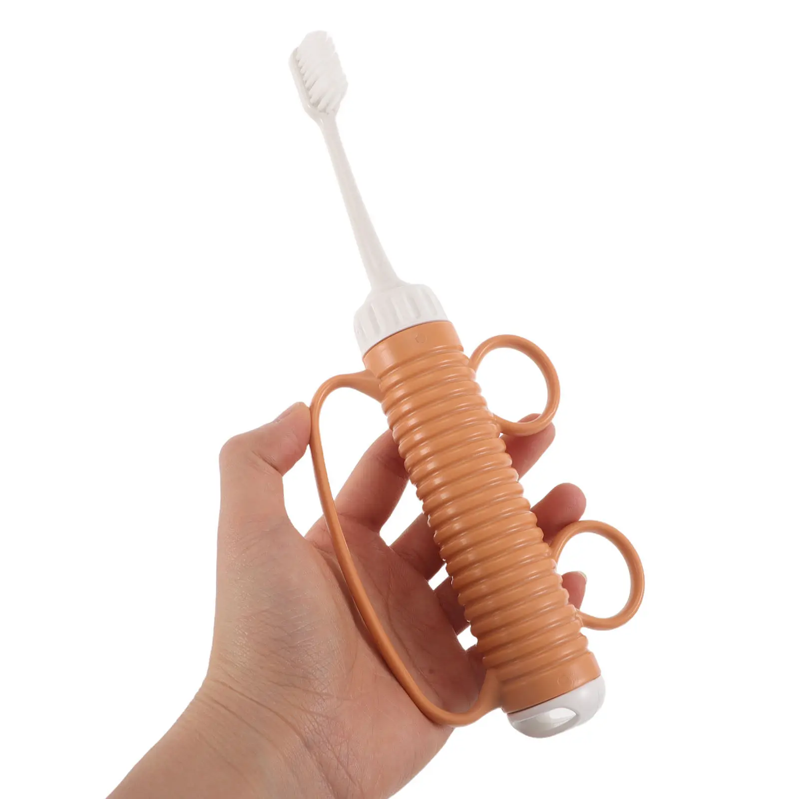 

Адаптивная зубная щетка для пожилых людей с ограниченной подвижностью, эргономичная, с большой ручкой, петлями для пальцев, мягкой щетиной, сменной насадкой, для людей с ограниченными возможностями