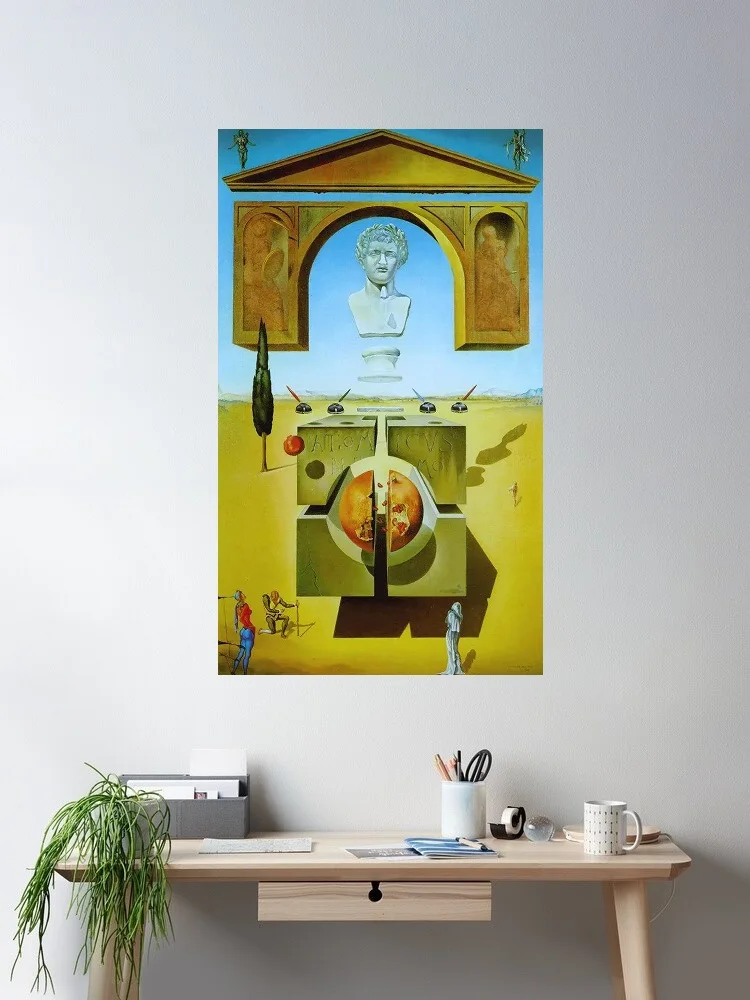 Splitting the atom Salvador Dali Painting, Art Print Canvas Poster, Living Room Decor, Home Wall Picture