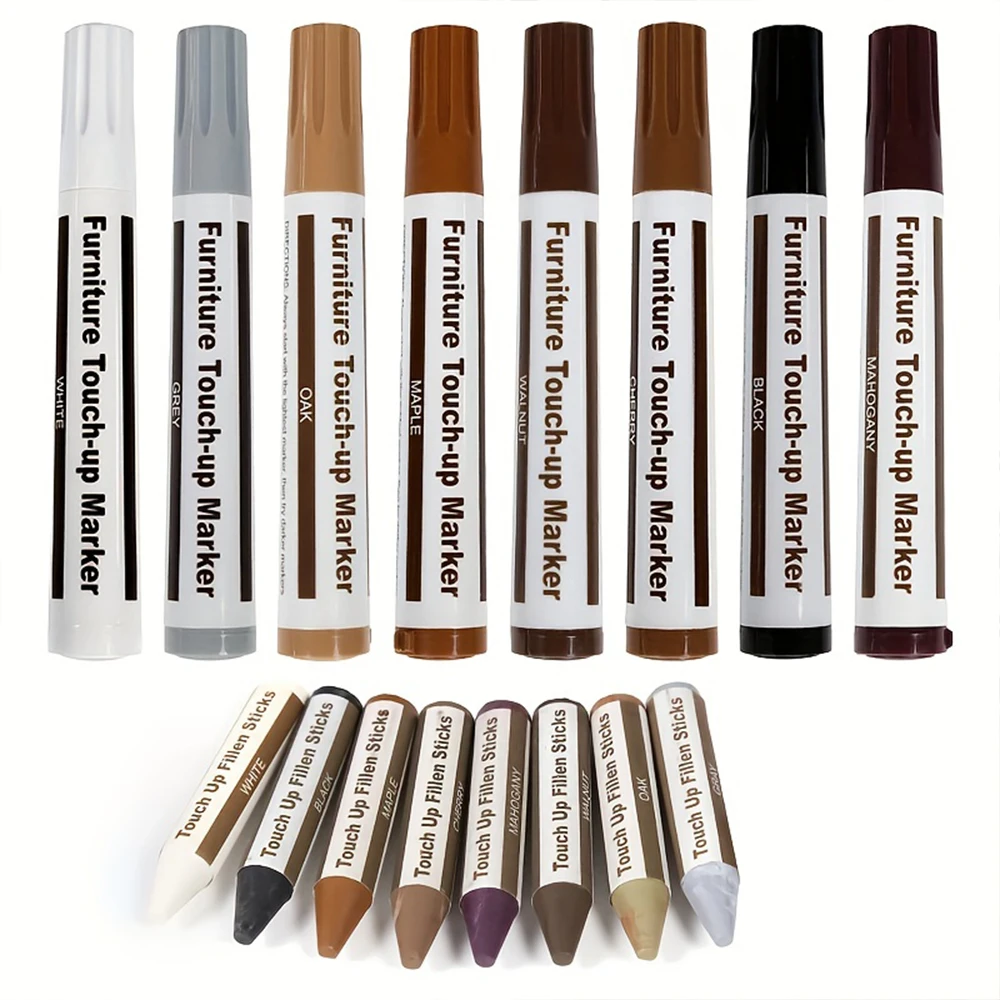 

4pcs/set of Creative Furniture Repair Pens, Wooden Home Repair Markers and Crayon Sharpener Set, Table, Chair