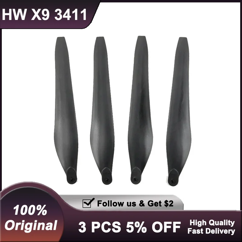 

Hobbywing X9 3411 Carbon Fiber Drone Propellers Heavy Duty Agricultural Spraying Blades for Crop Dusters