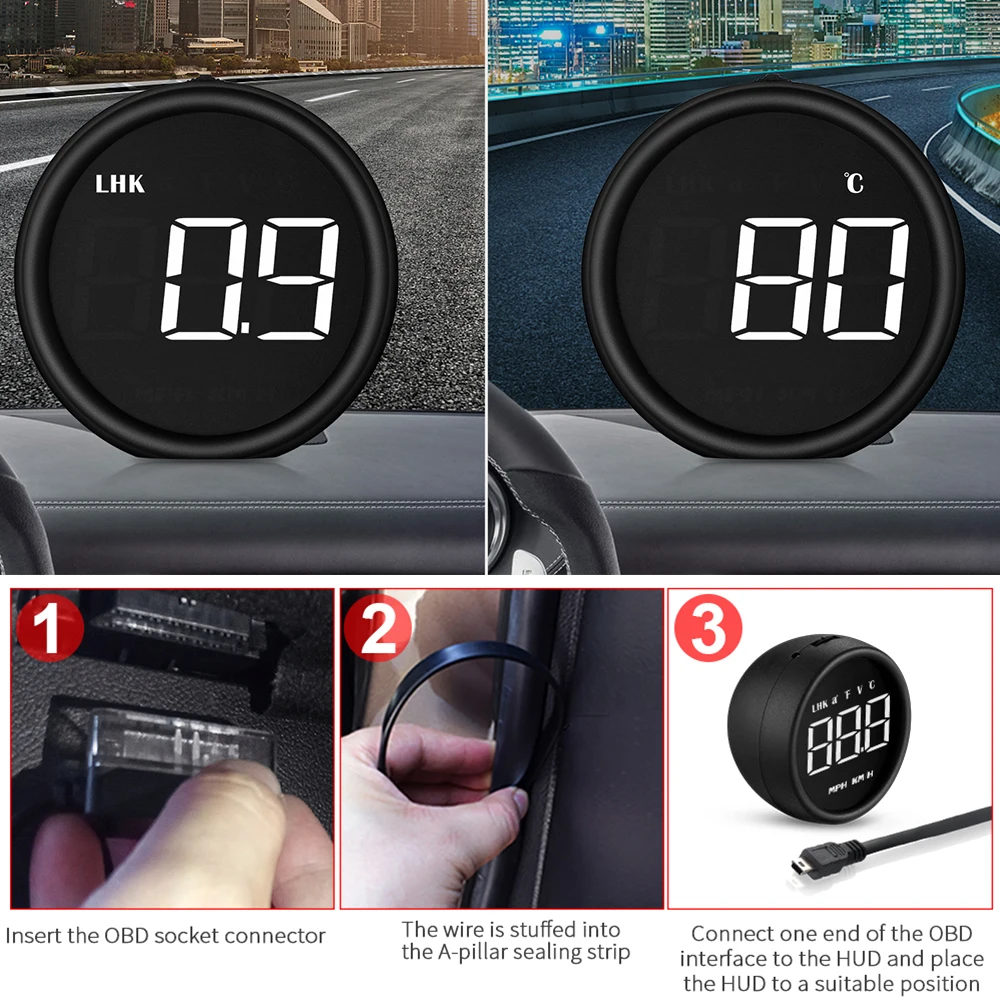 B1 OBD2 Head Up Display Speed water temperature voltage fuel consumption mileage Smart Digital GPS Speedometer For All Cars