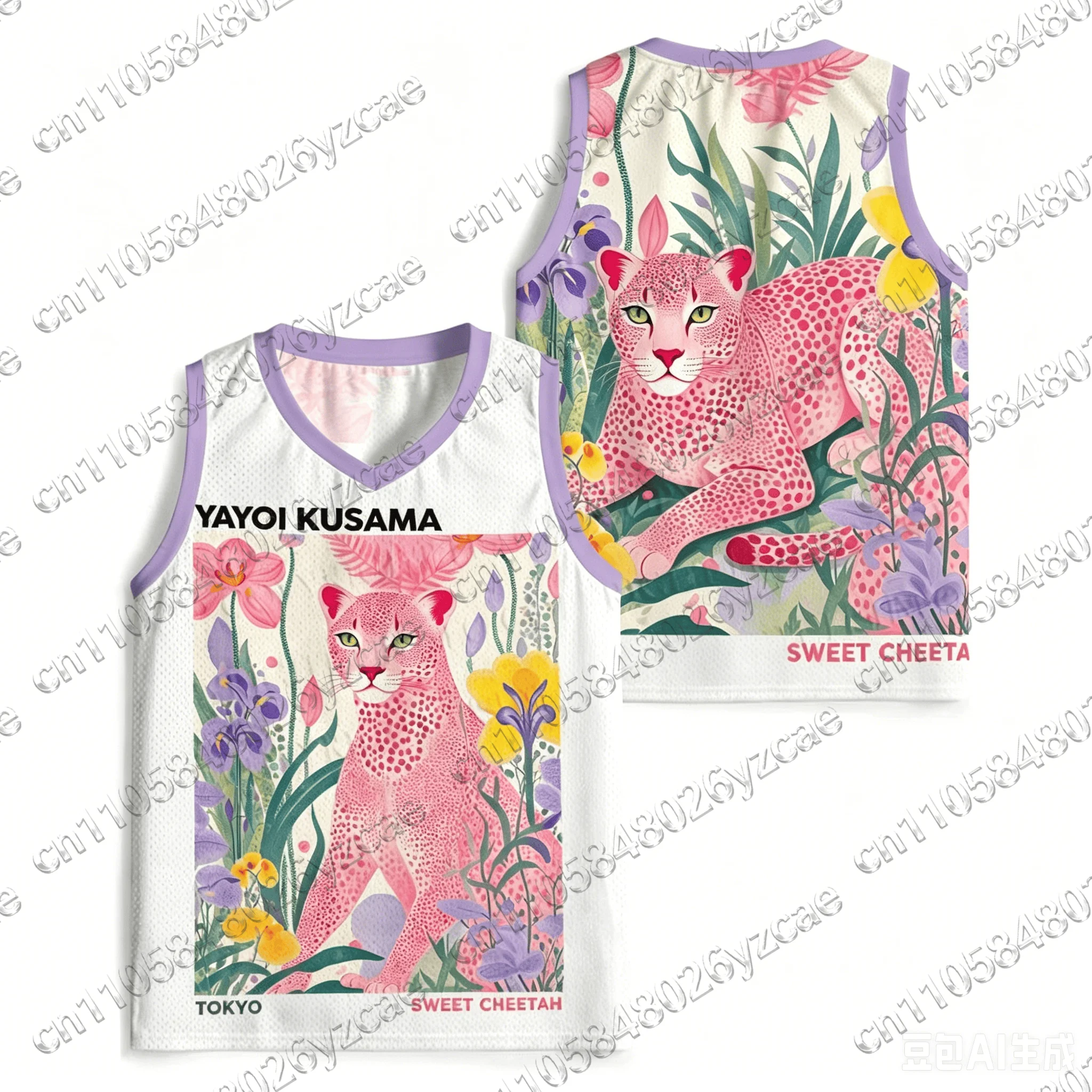 Japanese Polka Dot Pink Cheetah Print Vest for Girls in Summer, Fashionable, Breathable, Fast Drying Sleeveless Vest Y2K