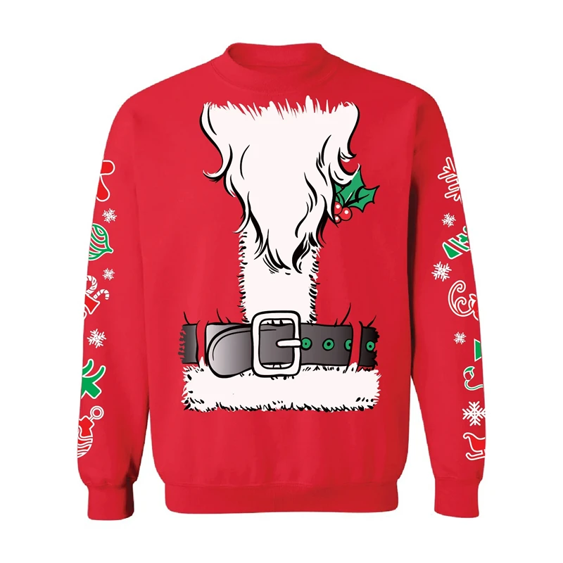 

Funny Ugly Christmas Sweater For Women Clothes White Beard Print Bar Party Men Sweatshirts Casual Male Pullovers Tops Tracksuit