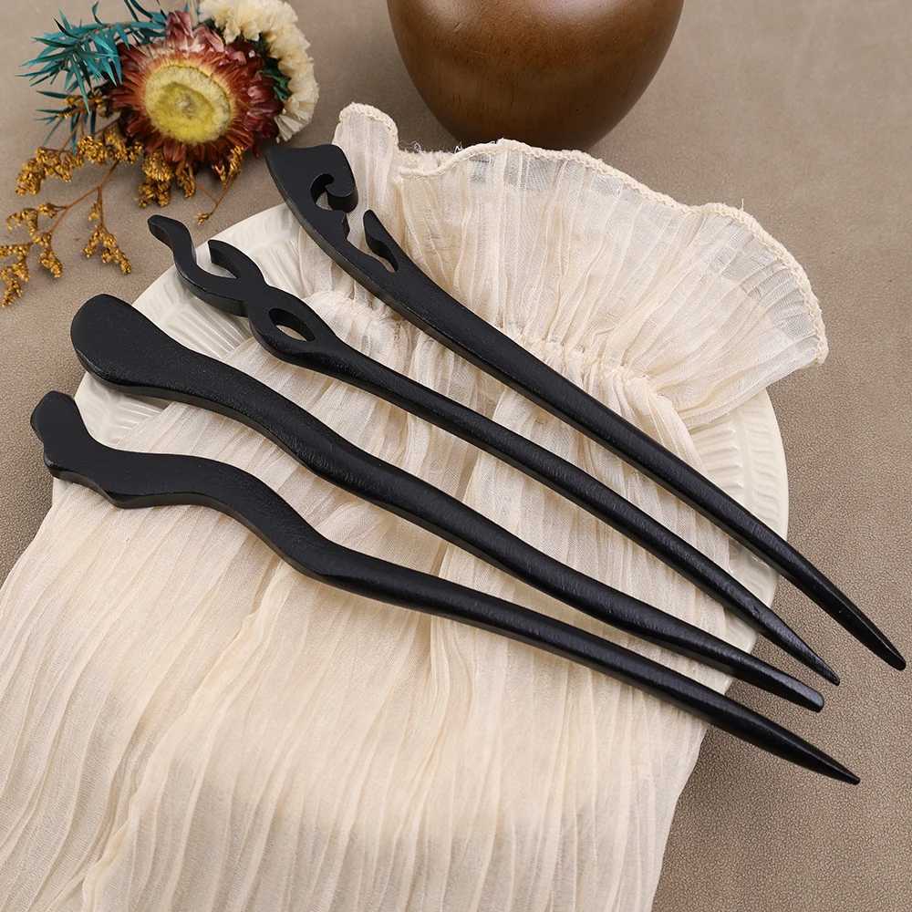 Frauen Sandelholz Haarnadeln Mädchen Alte Holz Retro Haar Sticks Clips Essstäbchen Handgemachte Kopfbedeckungen Chinesischen Stil Haar Zubehör – Detail 8