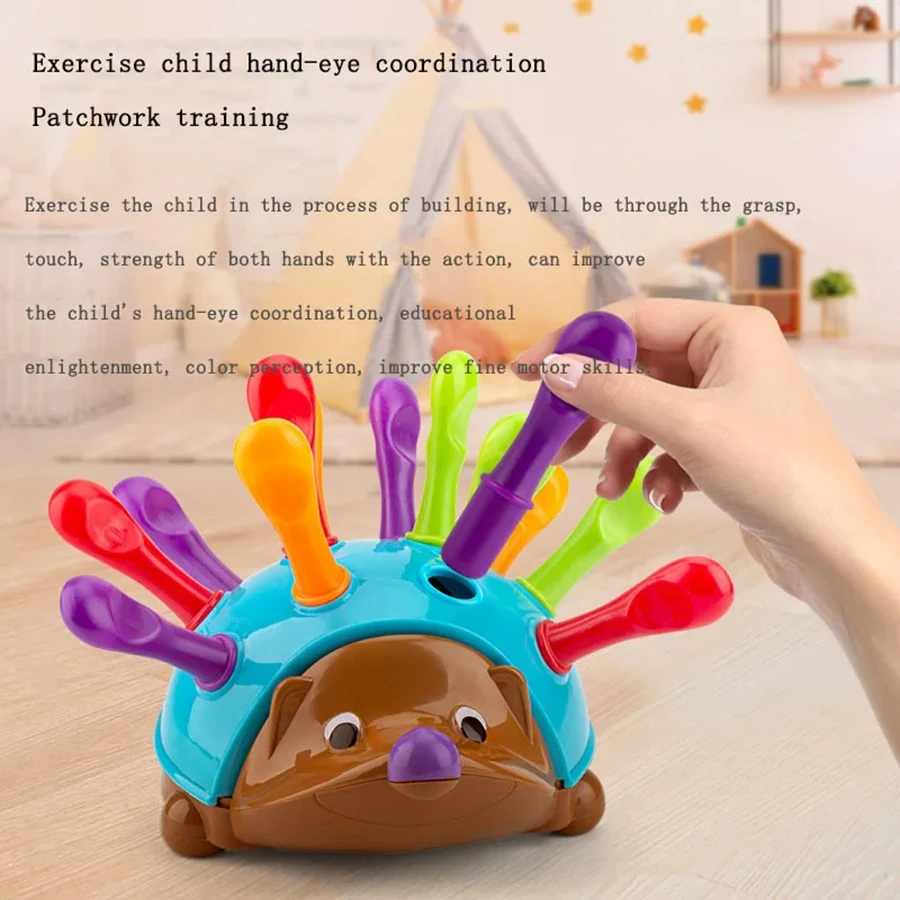 Hedgehog Puzzle Toy for Concentration Training, Early Education Children's Hand-Eye Coordination Puzzle Hedgehog Educational Toy