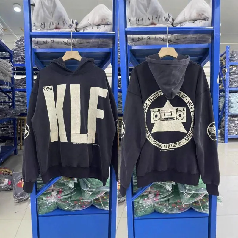 

Винтажная толстовка Waed для мужчин: повседневная одежда из хлопка с принтом, весенняя коллекция, комфортный крой, уличный стиль