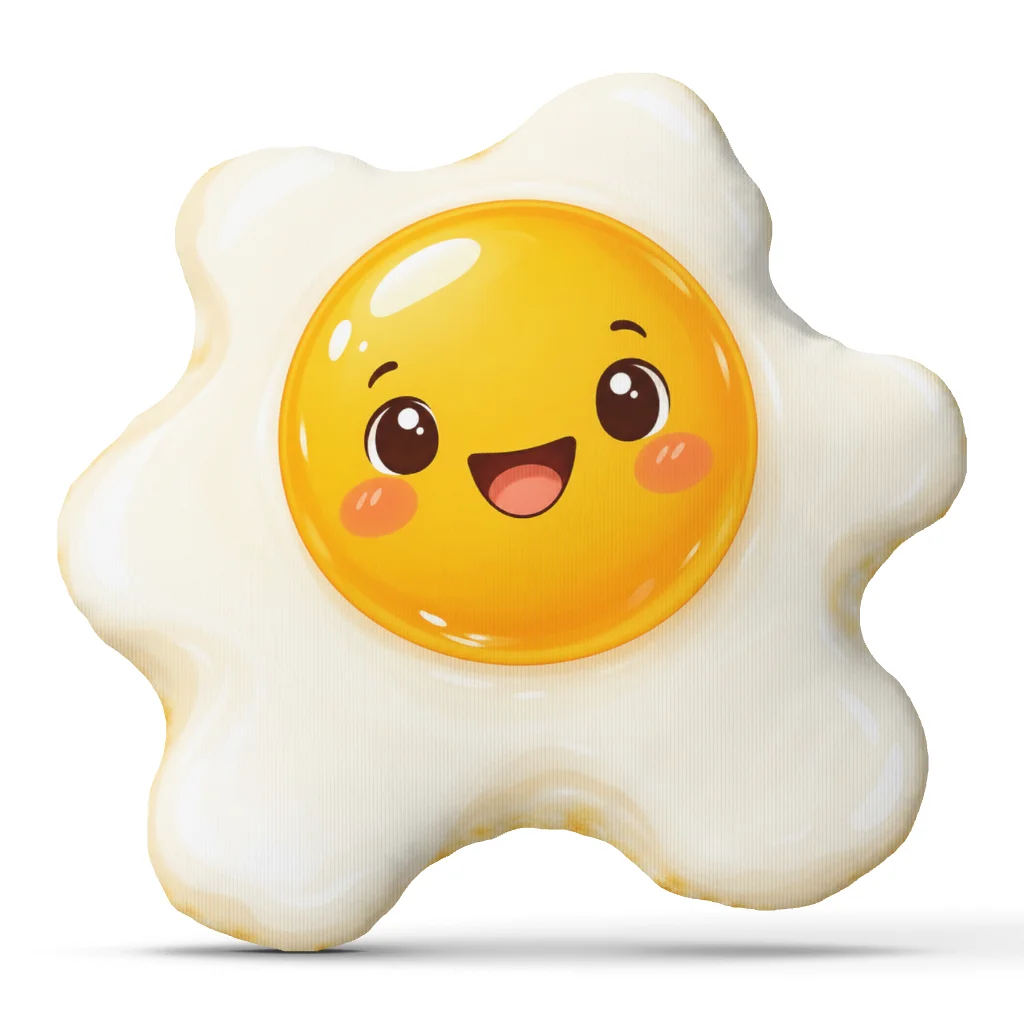 Cute Sunny Side Up Egg Pillow Kawaii Fried Egg Cushion Irregular Shaped Stuffed Throw Pillow Breakfast Home Decor Sofa Gift