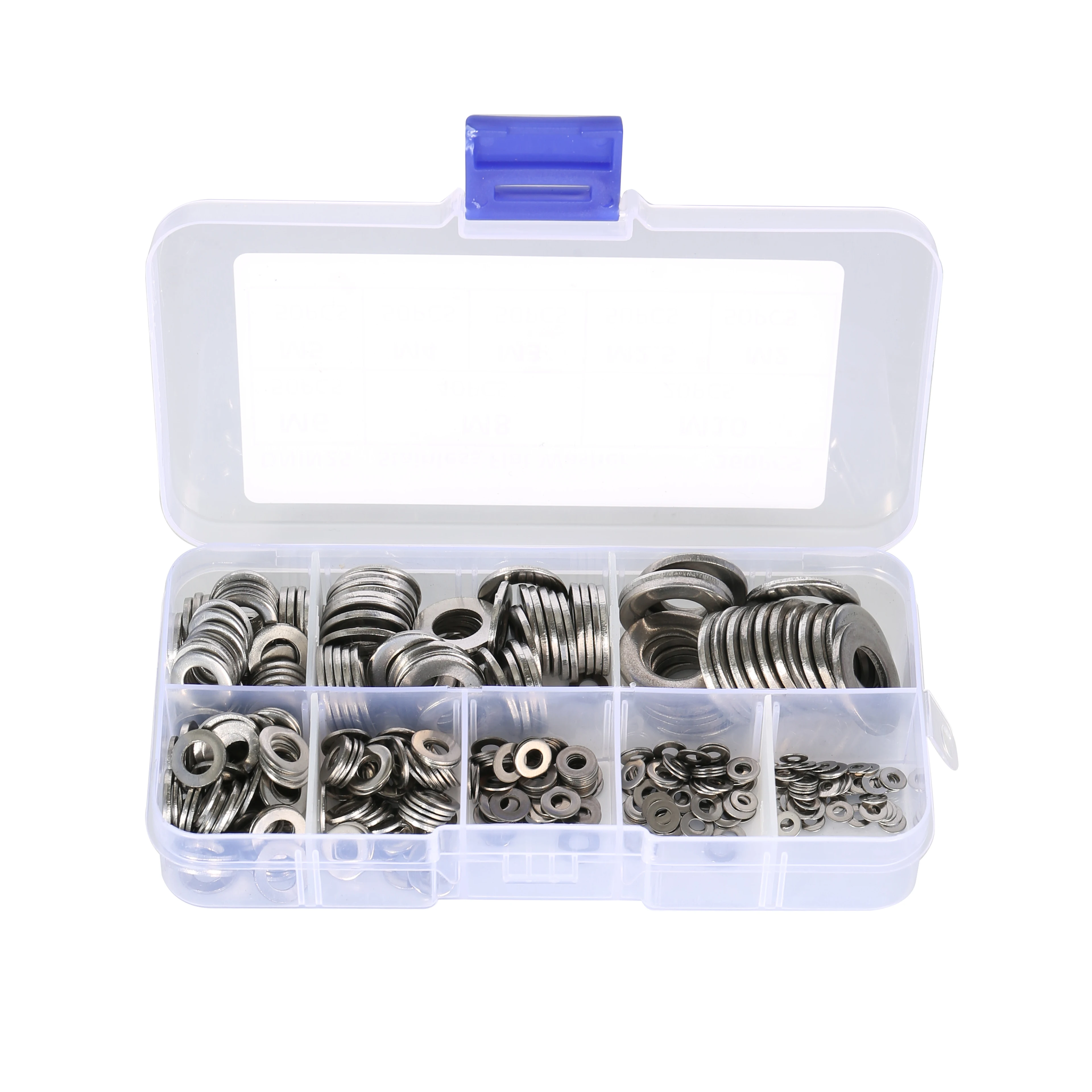 360PCS 304 Stainless Steel Flat Washer Screw Fastener Sealing Ring Gasket Assortment Kit M2/M2.5/M3/M4/M5/M6/M8/M10 Washer