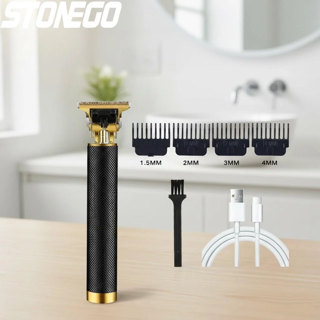 

Перезаряжаемая беспроводная электрическая машинка для стрижки волос и триммер для бороды, набор для ухода с Т-образным лезвием и насадками-гребнями для домашнего и профессионального использования в салонах красоты и парикмахерских