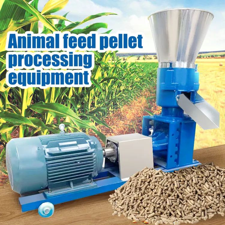 Engine Pellet Machine Plastic Wood Pellet Mill Granulator Animal Four Rollers Feed Processing Machines Pellet Making Lamp