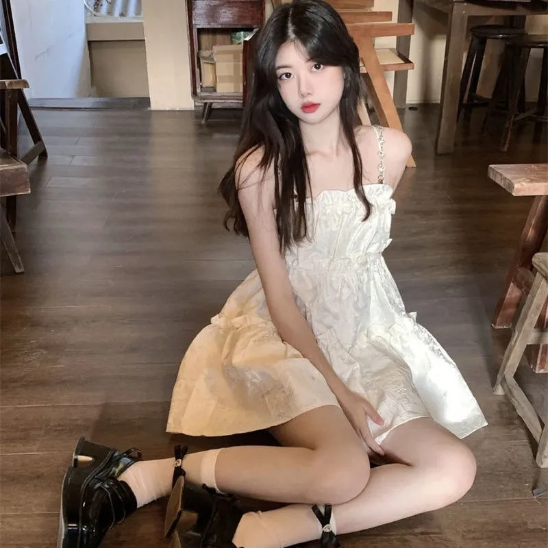 

Sweet And Gentle First Love Strap Dr Женская летняя дизайнерская маленькая пышная юбка принцессы Сексуальная юбка трапециевидной формы со средней талией