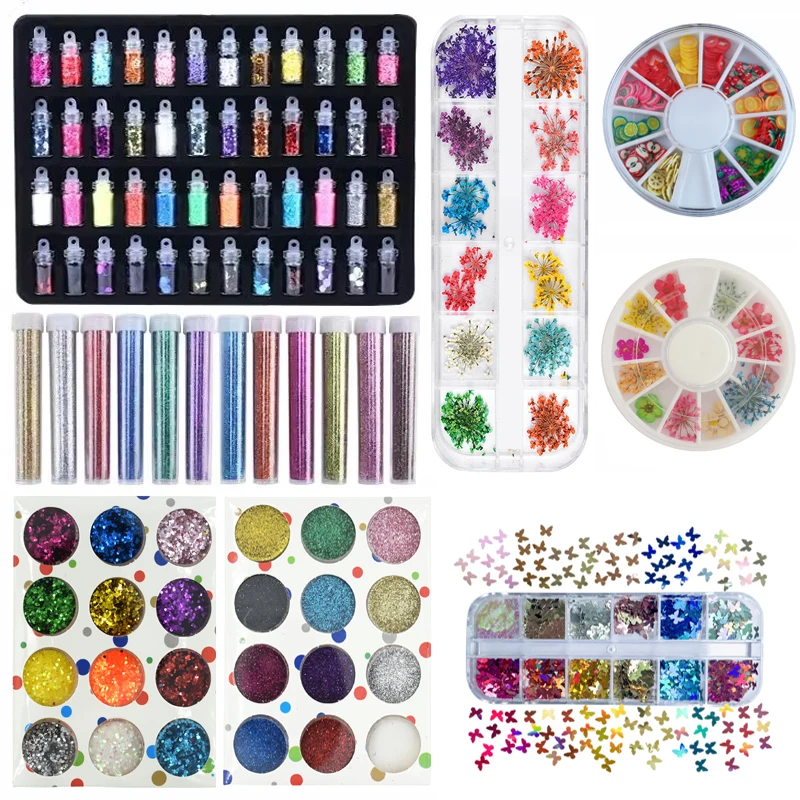 Sequins Resin Accessories Polymer Clay Flakes Filler Epoxy Resin Glitter Powder Nail Filling Material For Jewelry Making DIY