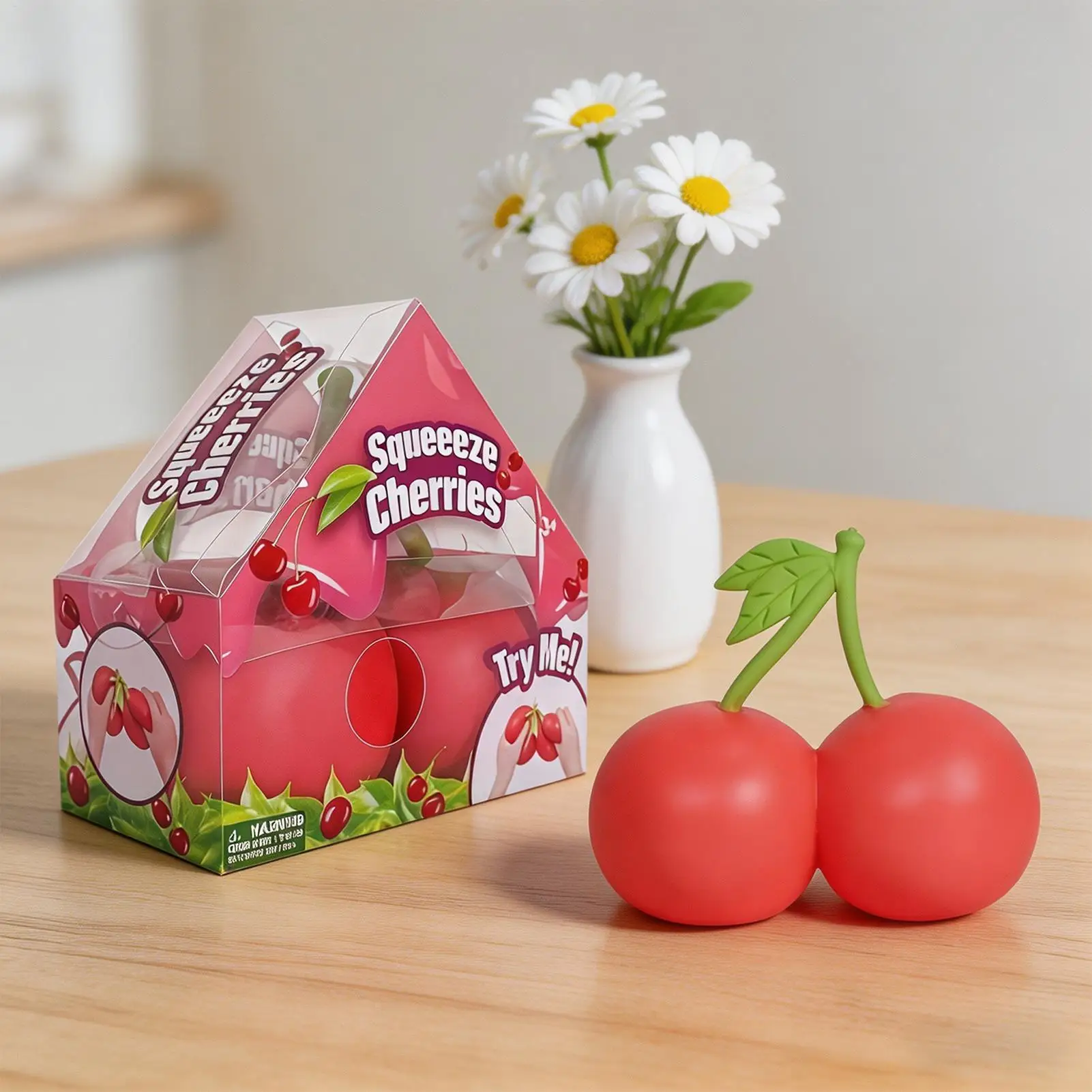 Squeeze Cherry Squeezy Stress Relief Sensory Toy Slow Rebound Fidget Toy For Adults Anxiety Relieve Relaxing Entertainment