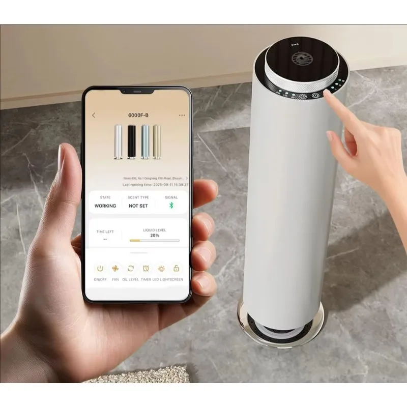 

Hot Sale 1000ml Capacity Metal Electric Power Large Scent Diffuser Smart WiFi Control Color LED Light Hotel Diffuser Machine