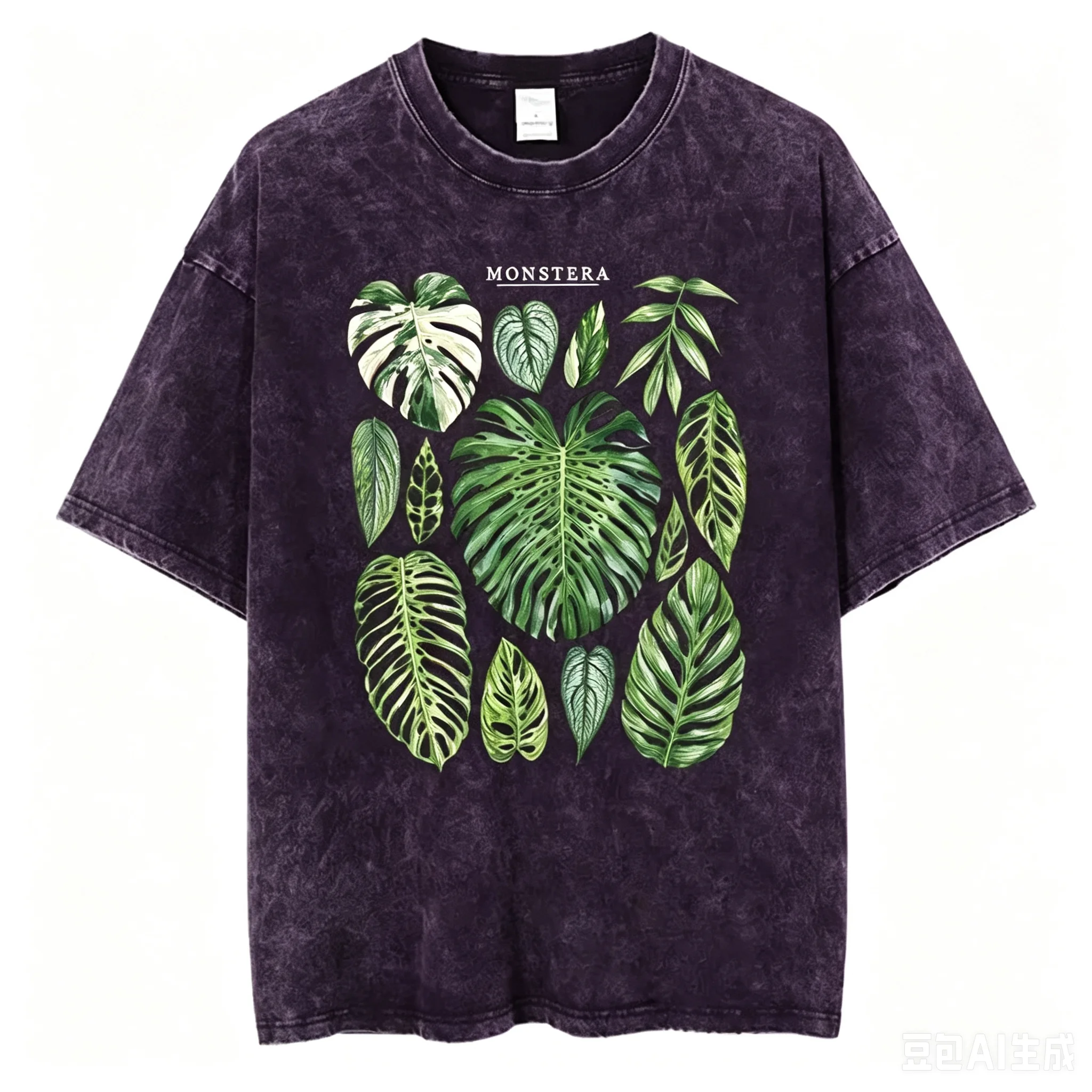 T-shirt Grafica Foglie di Mons - Acid Wash Vintage Graphic T Shirt recensione e prezzo