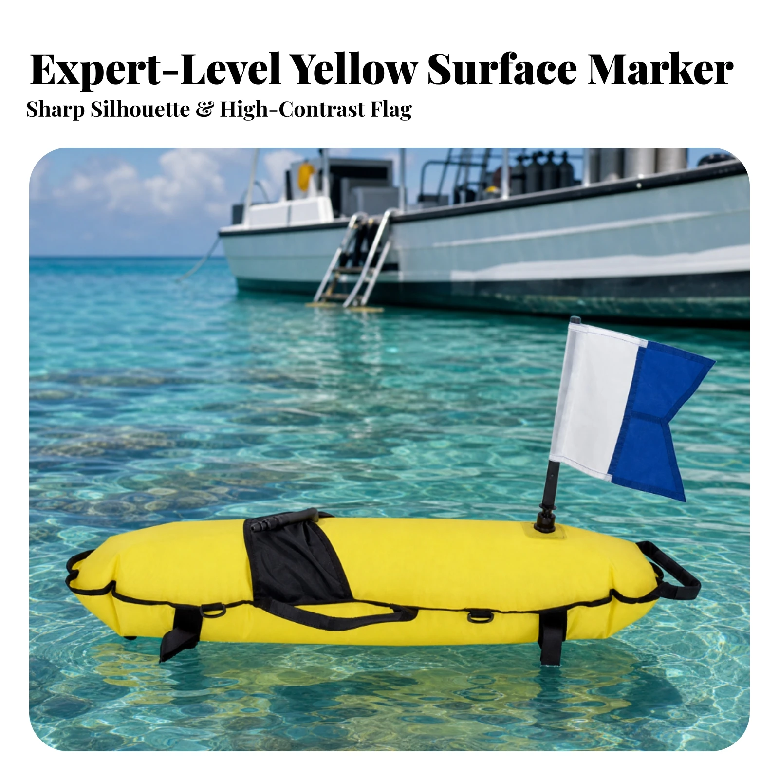 Inflatable Nylon Diving Buoy Lightweight Inflatable Dive Buoy with Marker Flag SMB Puncture-Resistant for Freedivers