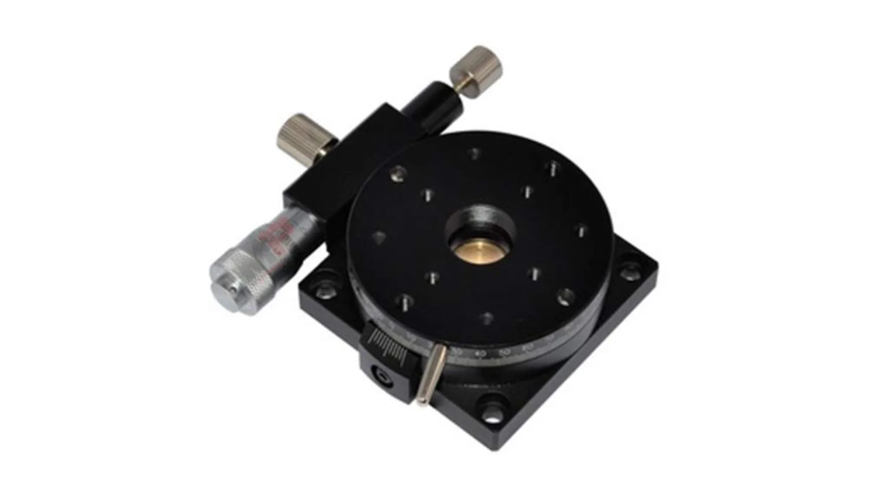 مرحلة دوران يدوية، طاولة دوارة دقيقة R60B-L، قطر 60 مم. من حجم المنصة، هيكل محمل الكرة