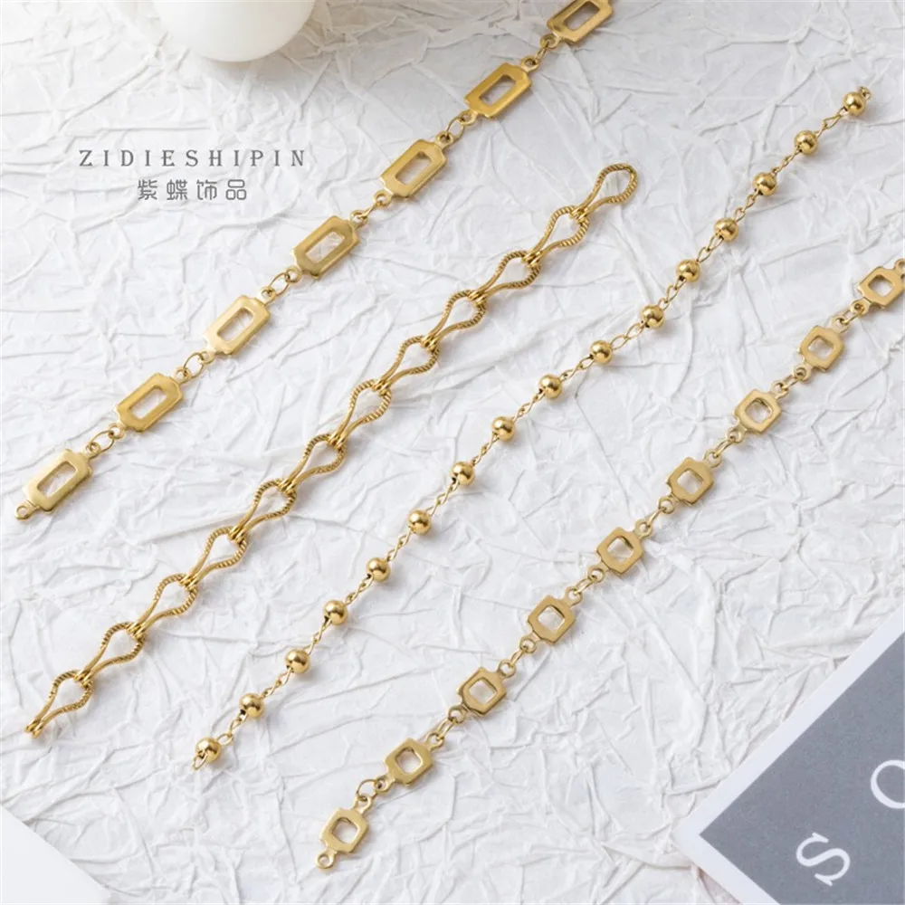 

316 Titanium Steel Plated 18k Gold Gypsy Spacer Work in Progress Handmade Necklace DIY Material